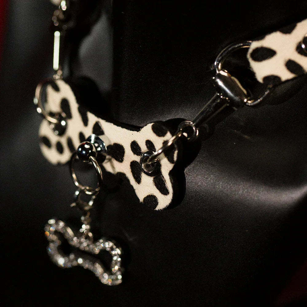 CHICCHOK [Spotty Pup] - Classic Black Dots Horse Hair Adjustable Fashion Choker - CHICCHOK