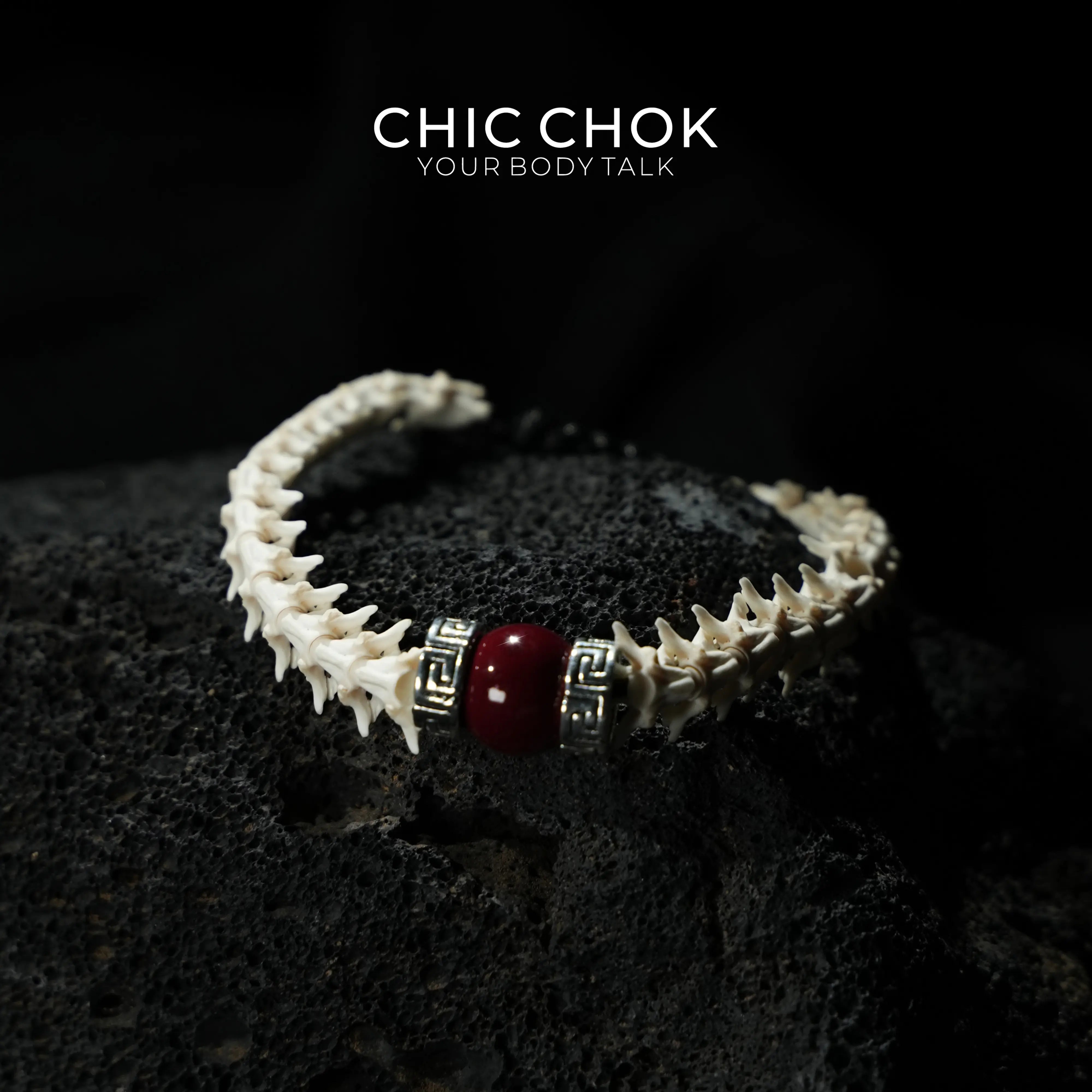 Red-Eyed Scaled Bone Bracelet