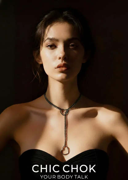 CHICCHOK [MeowChain] Heart O-ring Cuban chain necklace - CHICCHOK - Choker