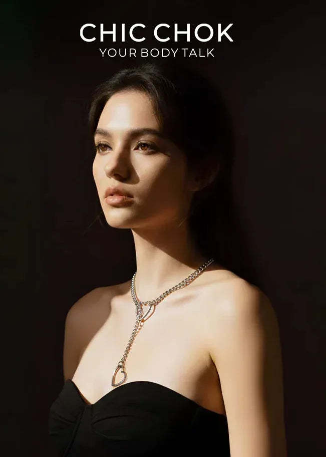 CHICCHOK [MeowChain] Heart O-ring Cuban chain necklace - CHICCHOK - Choker