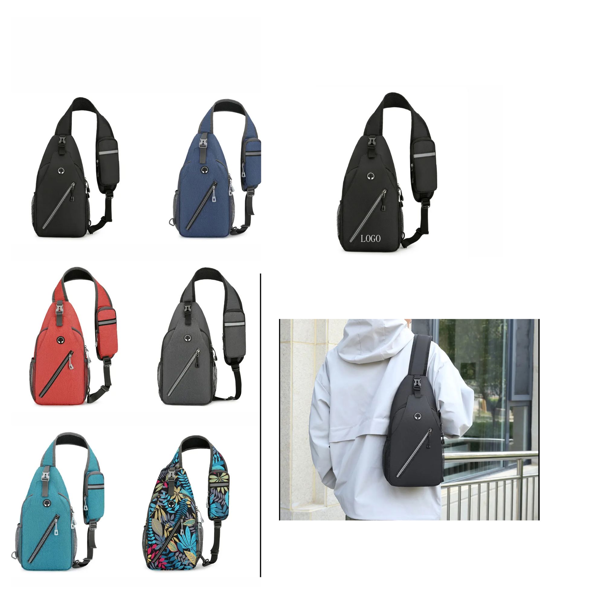 Water-Resistant Sling Backpack.