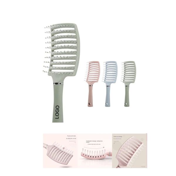 Ergonomic Big Curved Massage Styling Comb – Pink, 9.8 Inches