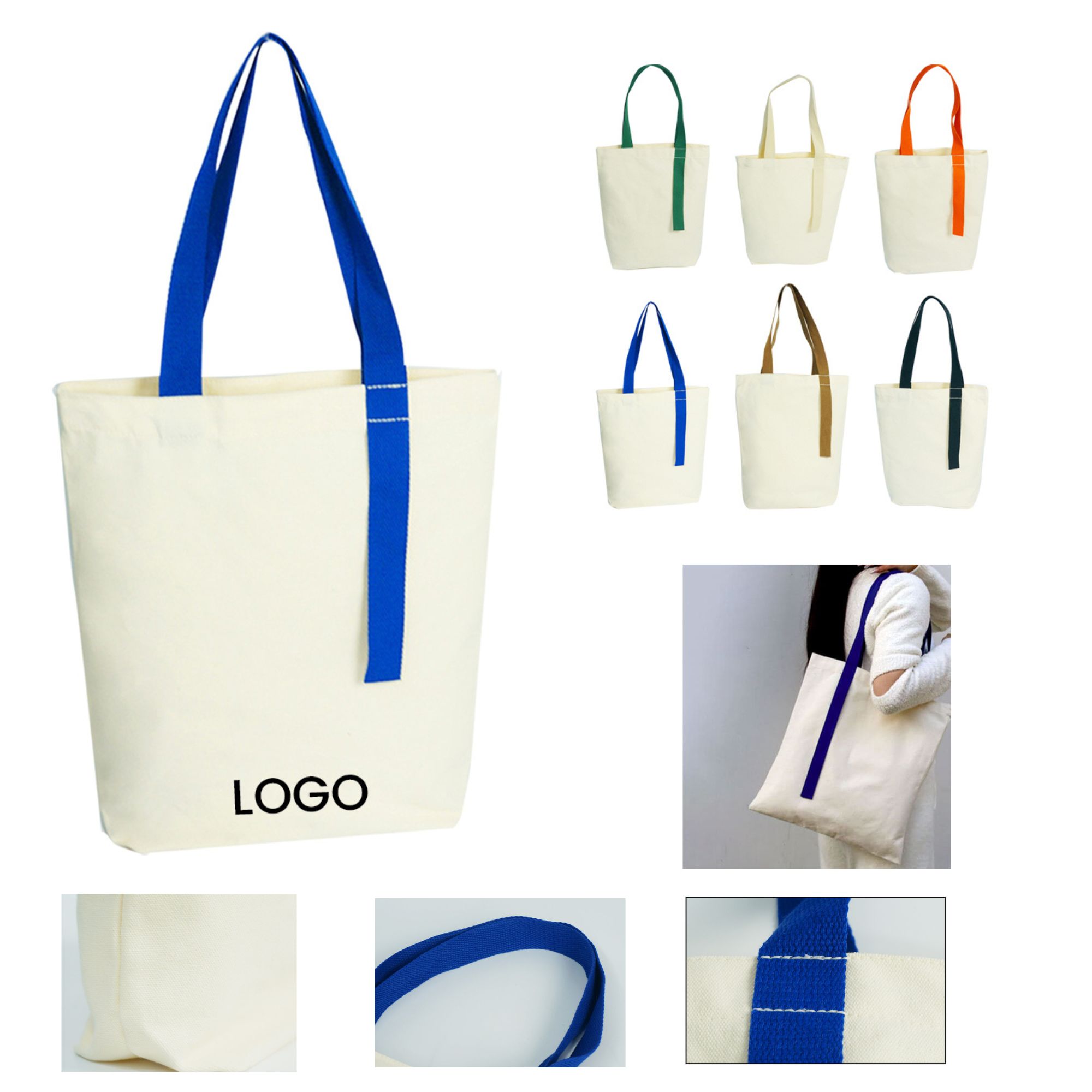 New Color Ribbon Gift Canvas Tote