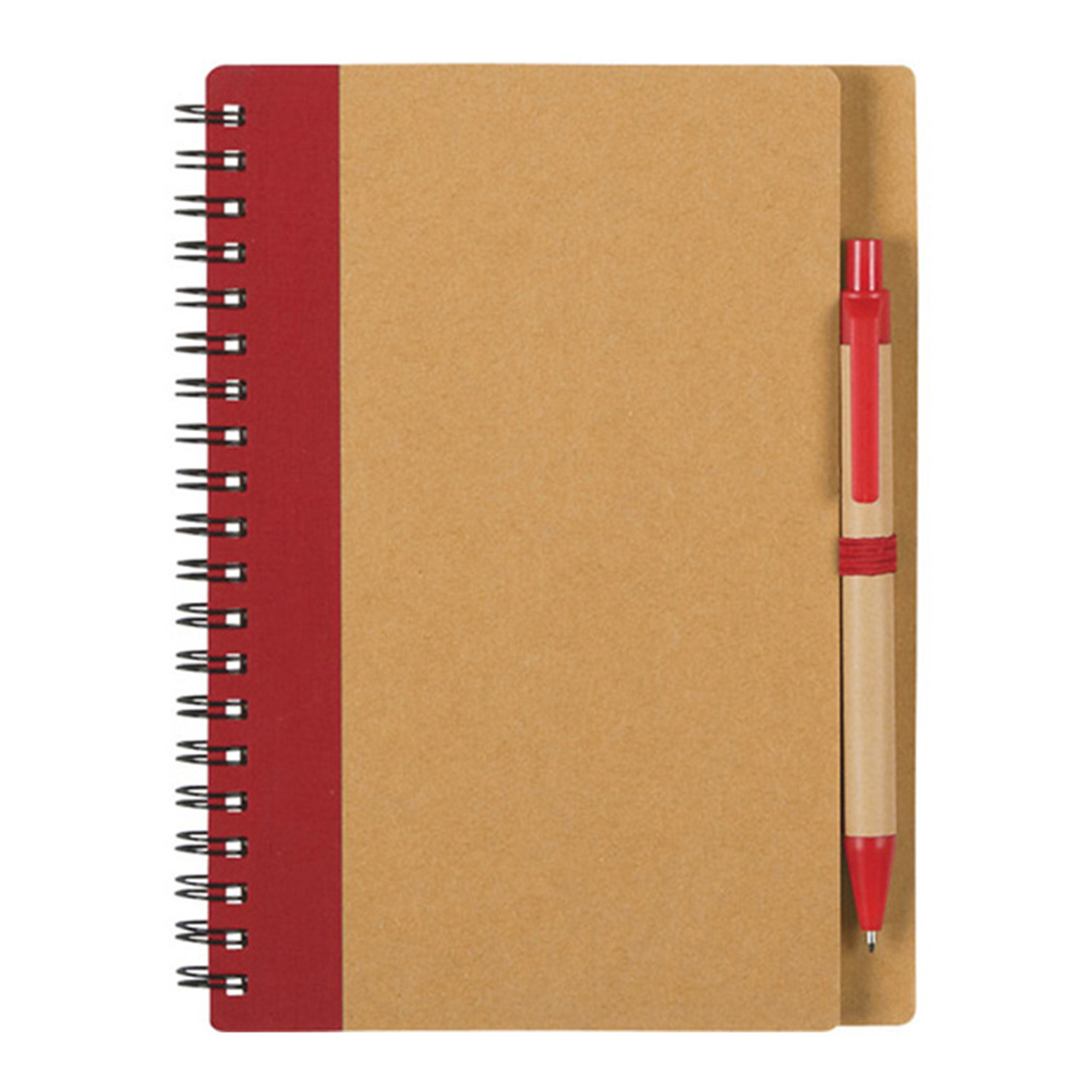 Kraft Paper Coil Notebook with Pen.