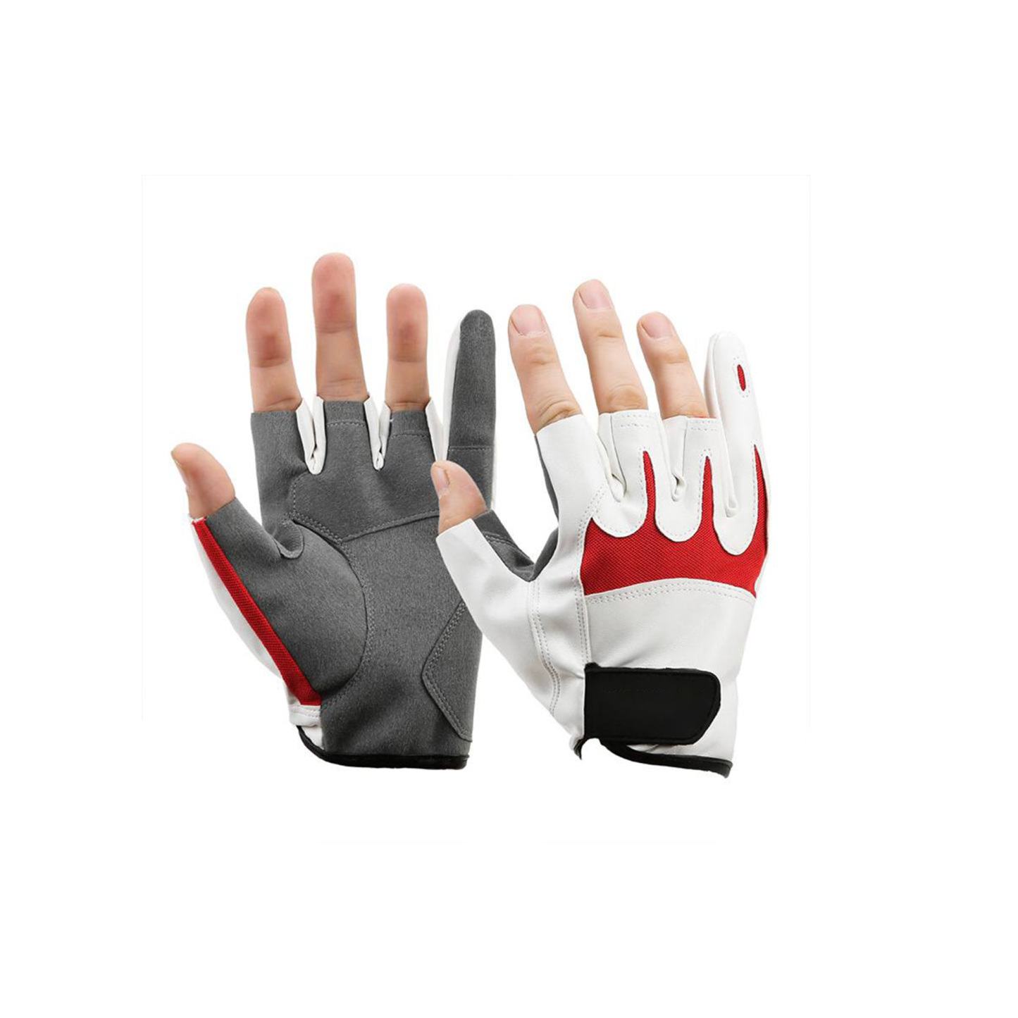 Thickened Leather Four-Finger Fly Knock Gloves (Size: 6.5 x 3.9 inches)