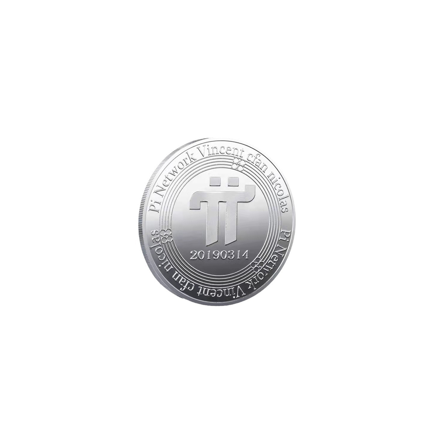 Pi Network Collectible Silver and Gold Cryptocurrency Coin