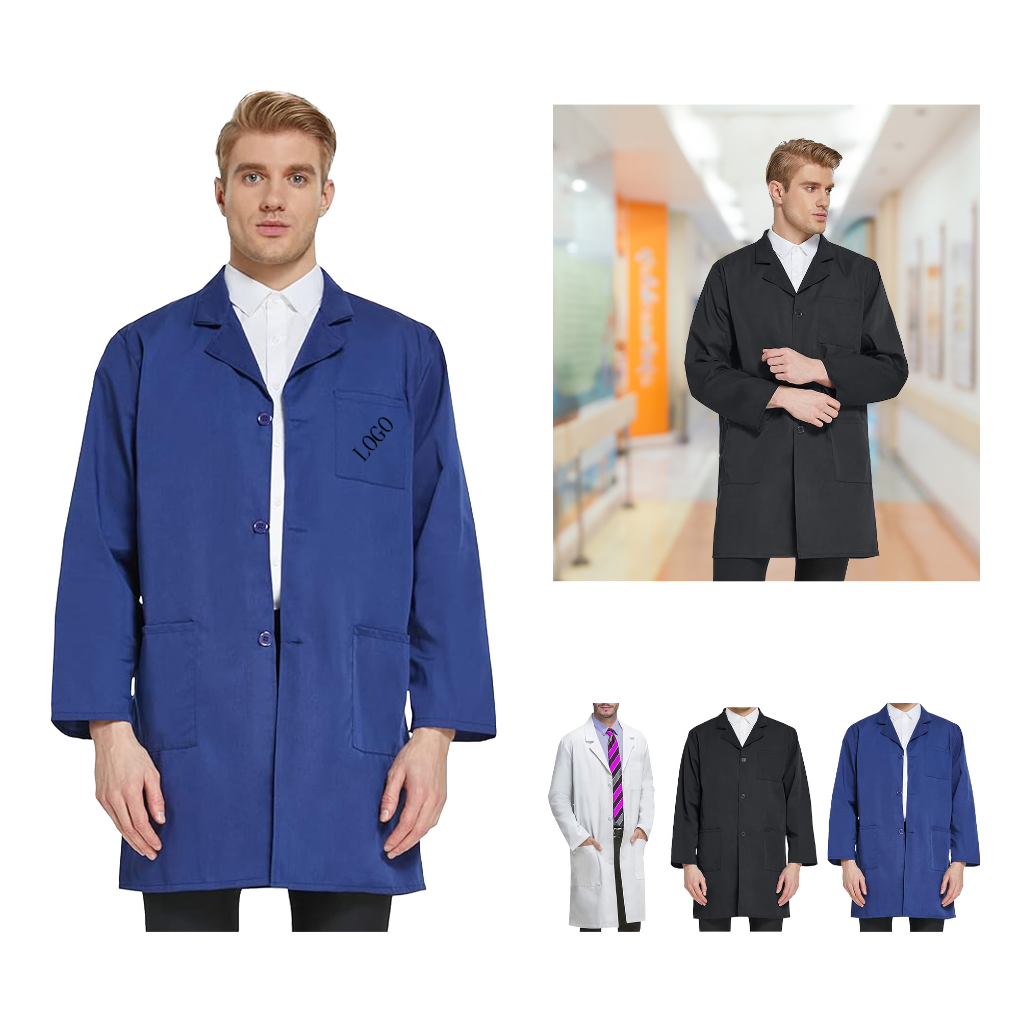 Laboratory Coat with Long Sleeves