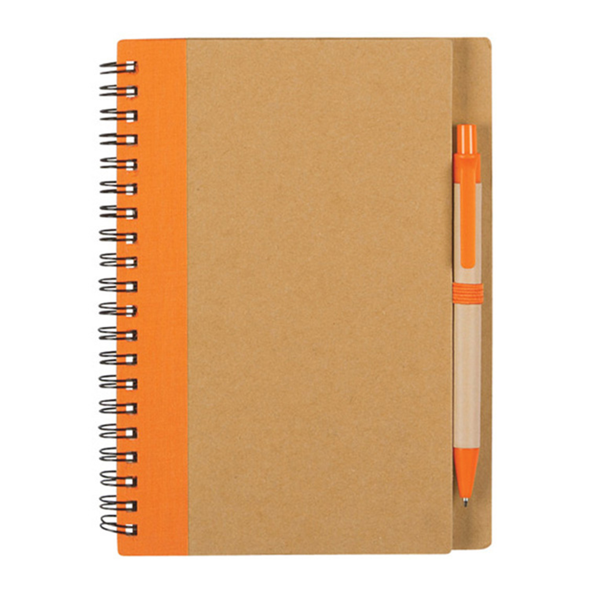 Kraft Paper Coil Notebook with Pen.
