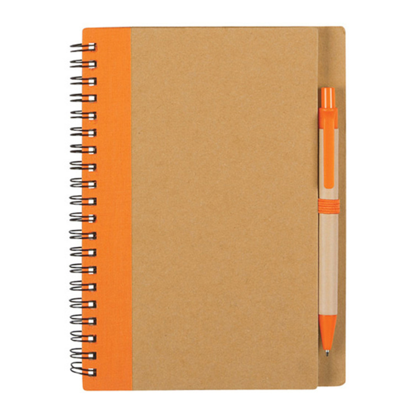 Kraft Paper Coil Notebook with Pen.