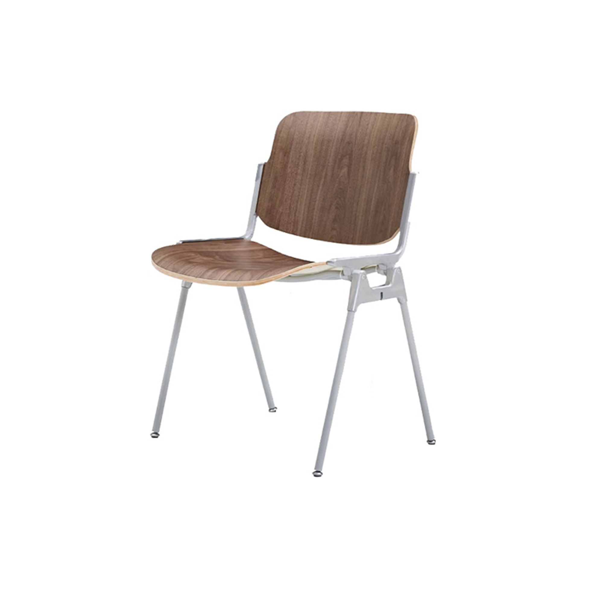 Industrial-Style Cafe Chair, Solid Wood & Stainless Steel, 33.9" x 15.7" x 19.7" 