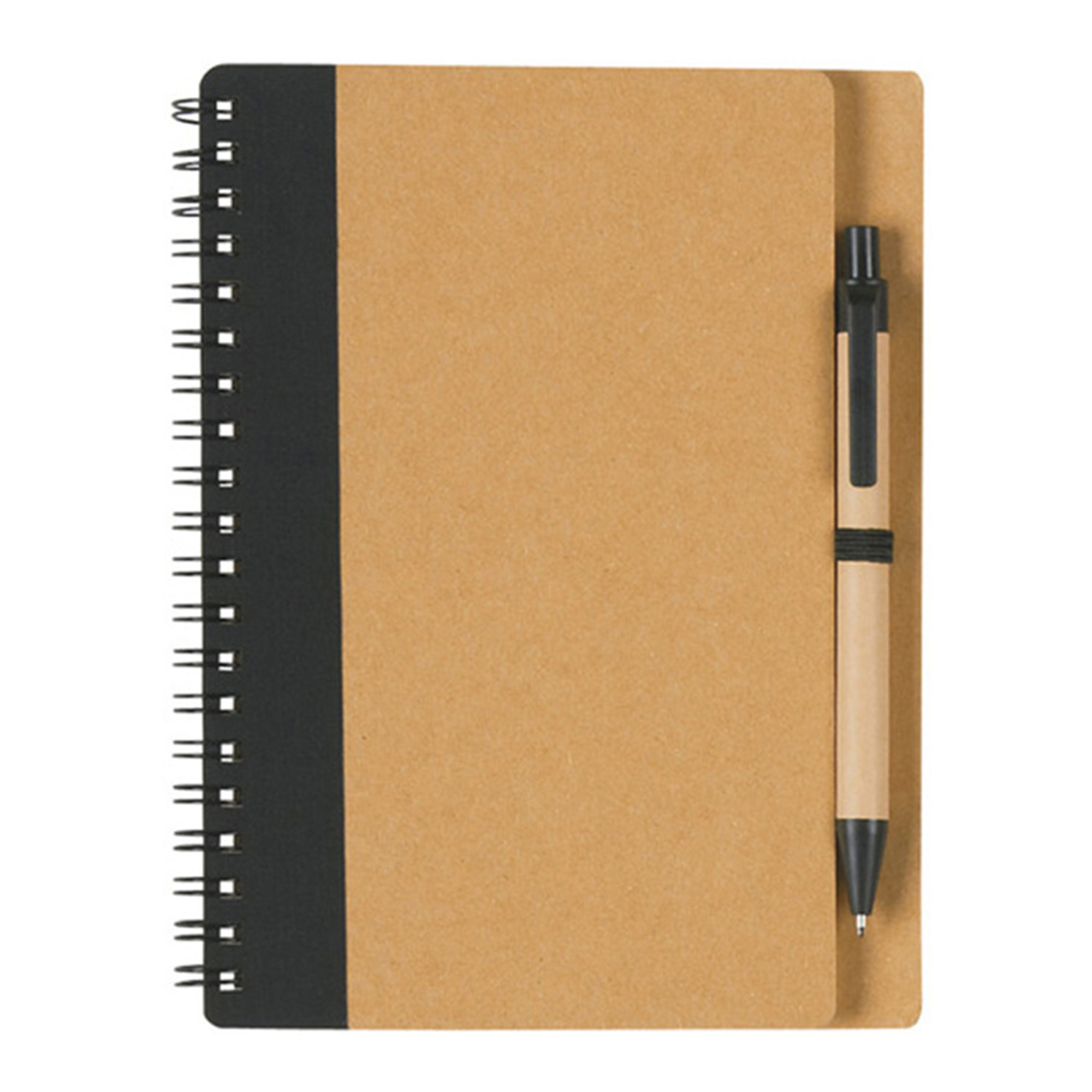 Kraft Paper Coil Notebook with Pen.