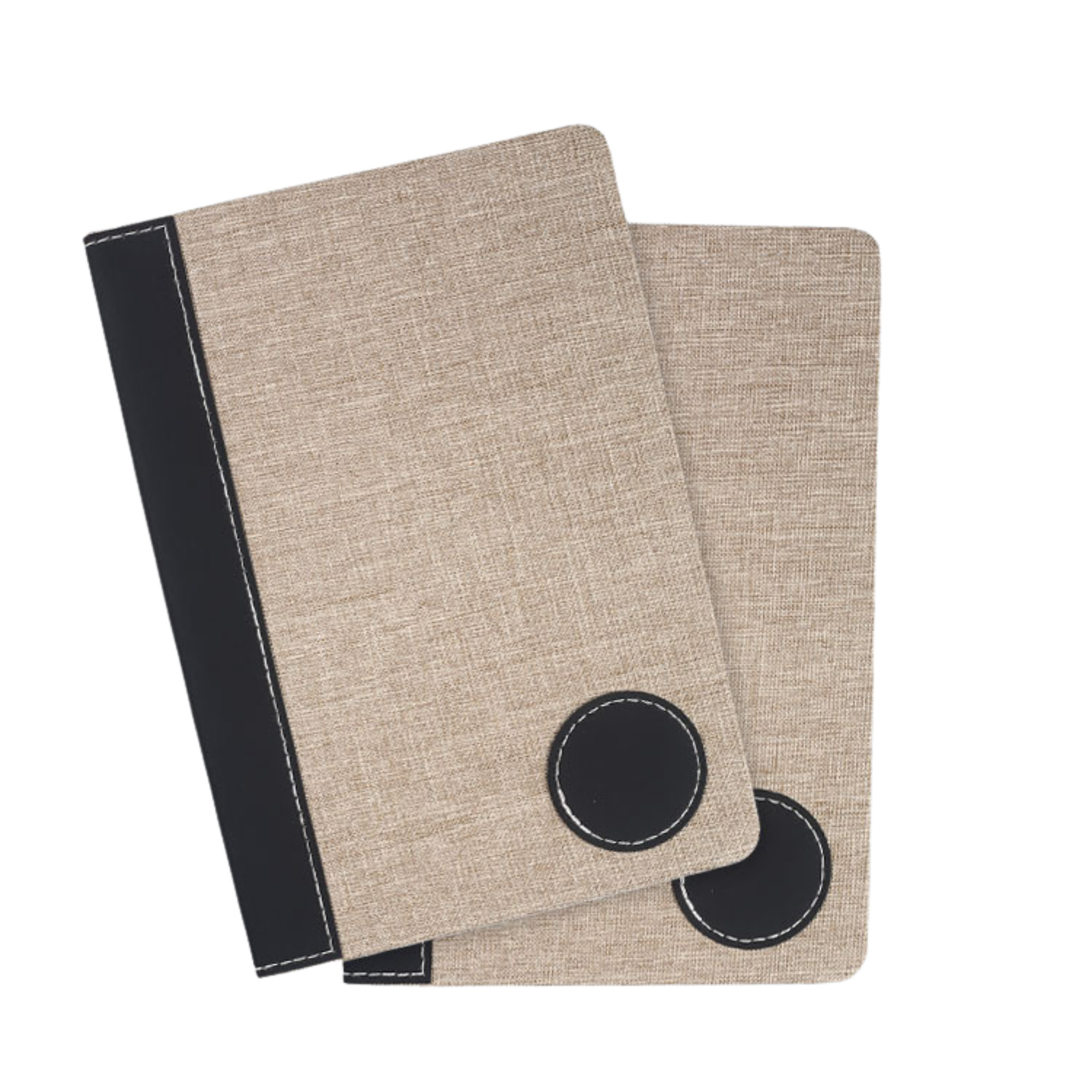 linen-bound splicing notebook.