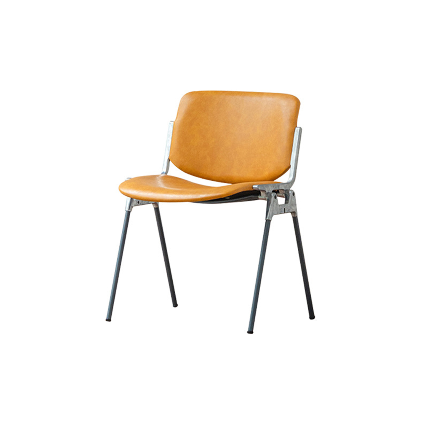 Industrial-Style Cafe Chair, Solid Wood & Stainless Steel, 33.9" x 15.7" x 19.7" 
