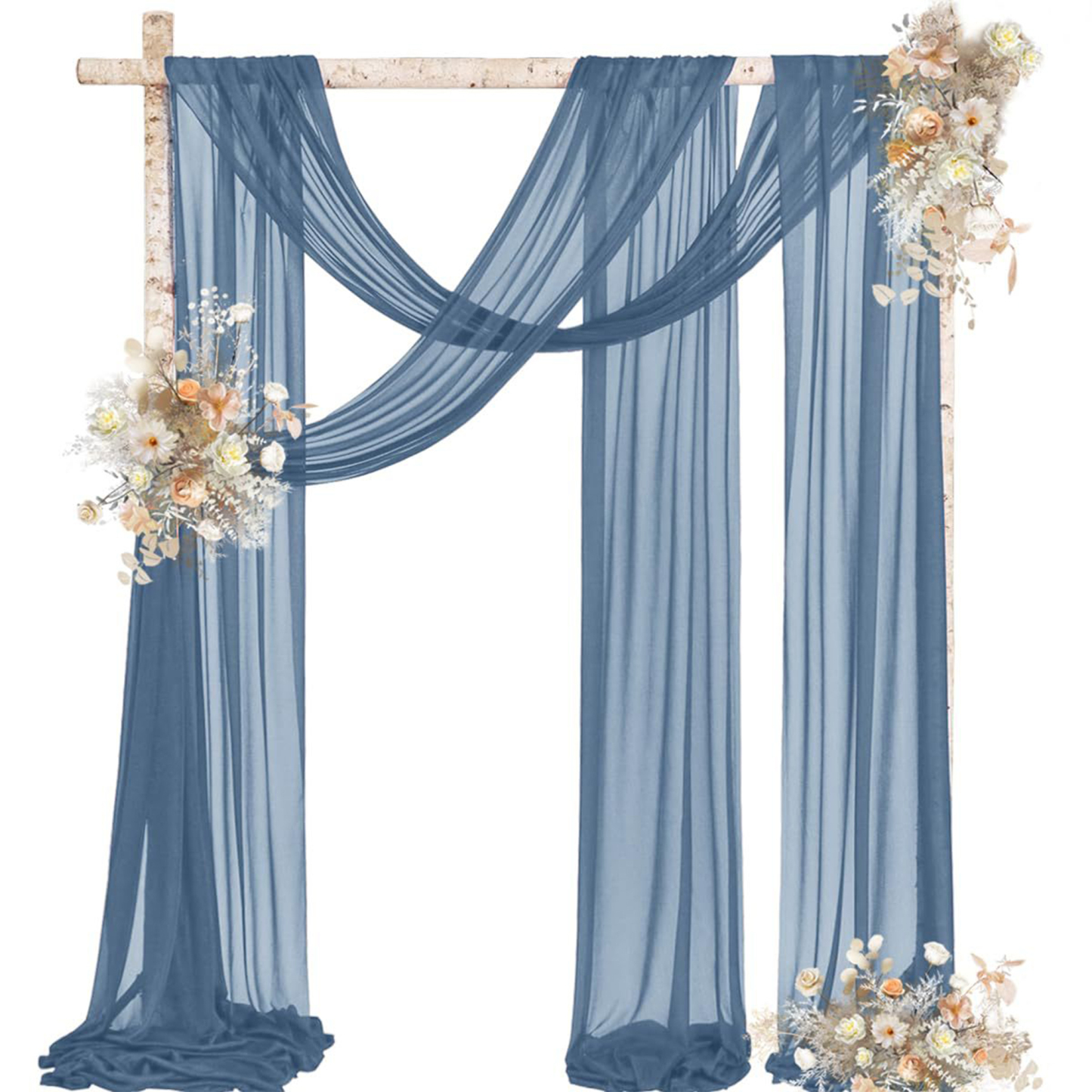 Elegant Chiffon Drapery Curtain 27.6" x 236.2"