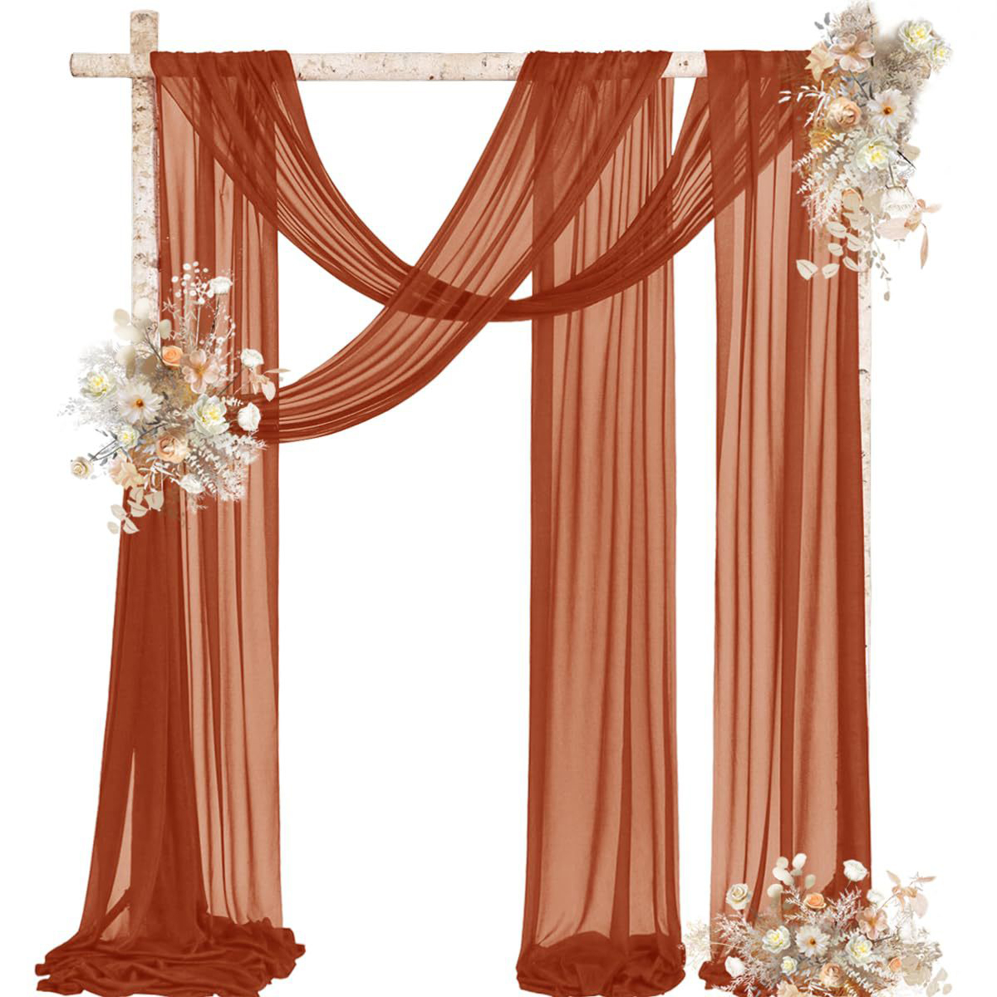 Elegant Chiffon Drapery Curtain 27.6" x 236.2"