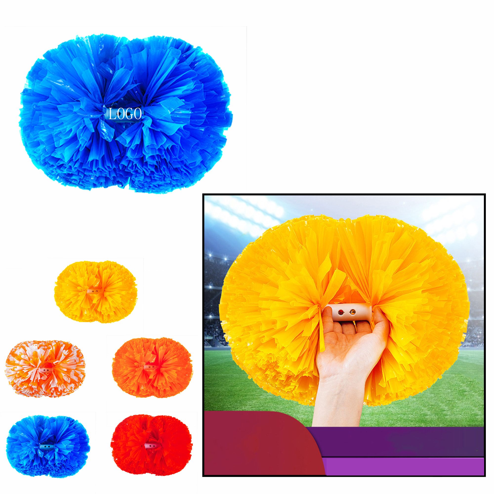 Cheerleading Poms with Handles.