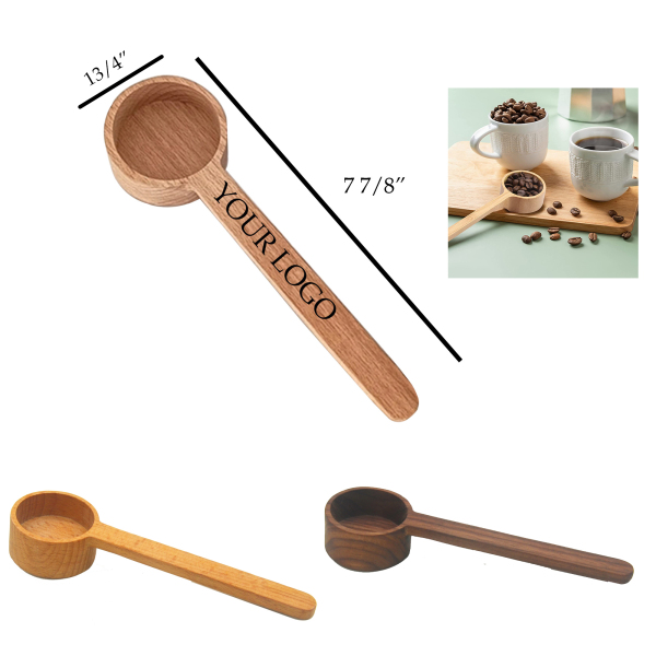 Eco-Friendly Bamboo Coffee Measuring Scoop   7 7/8" x 1 3/4" x 1"
