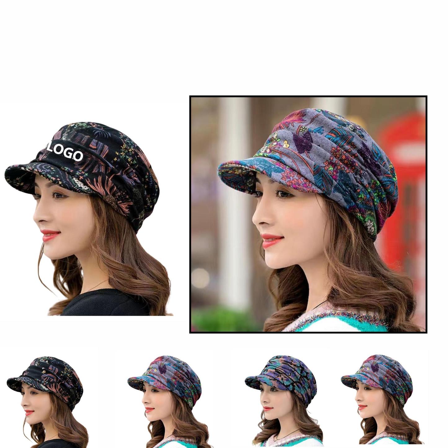 Floral Patterned Soft-Brim Hat