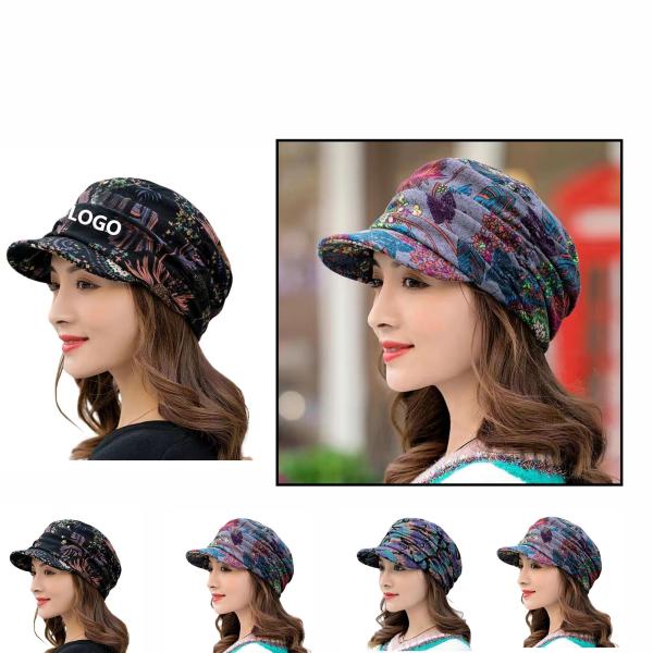 Floral Patterned Soft-Brim Hat