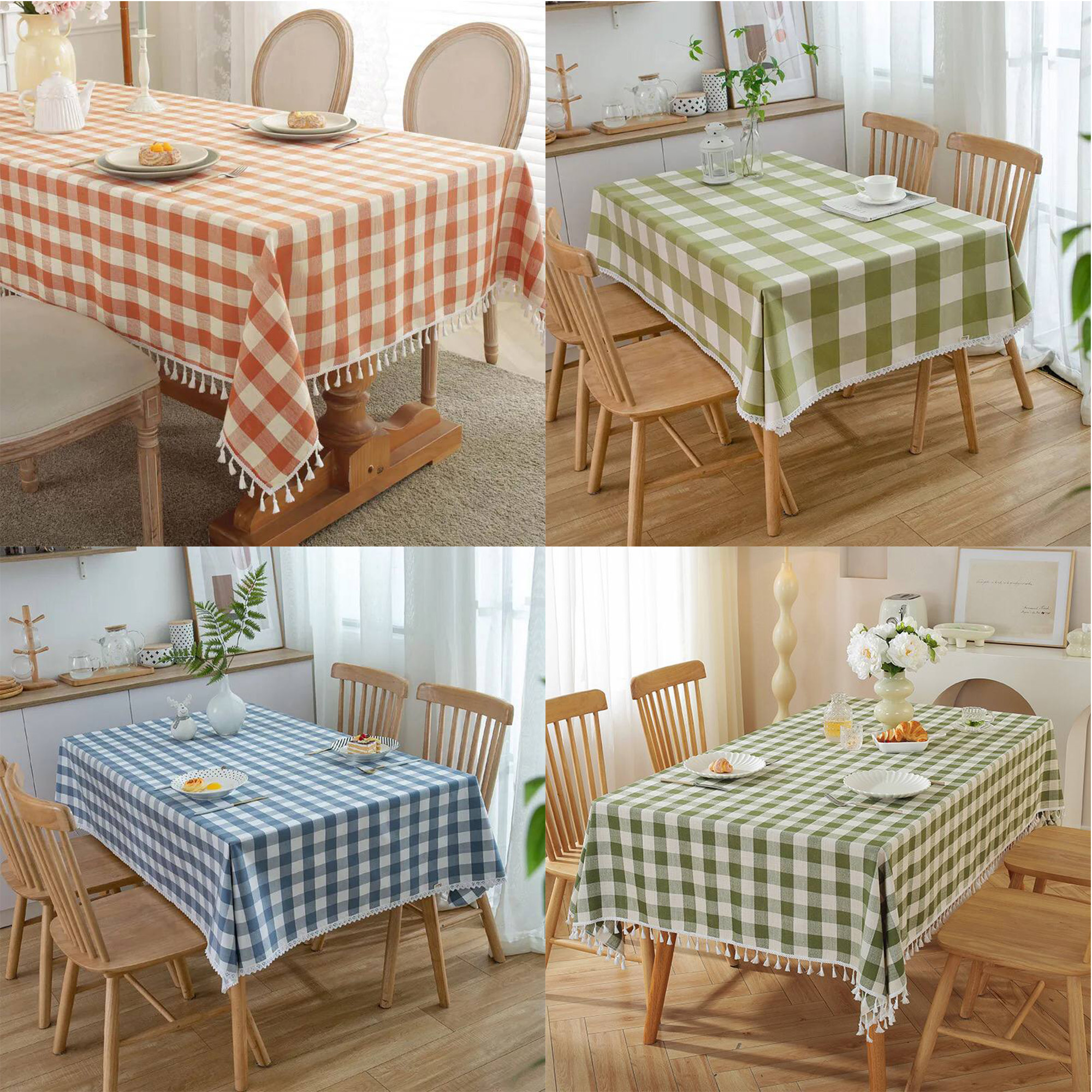 Plaid Spillproof & Scratch Resistant Tablecloth 