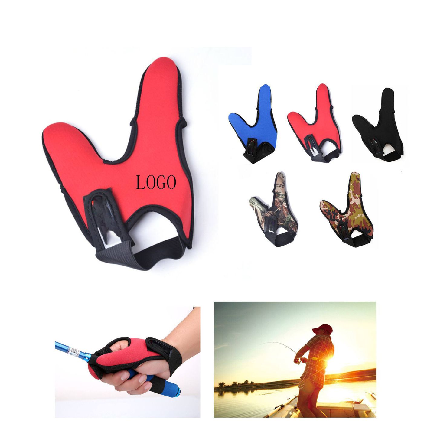 Two Finger Fishing Gloves (Size: 2.6x 4.3x 7 inches)