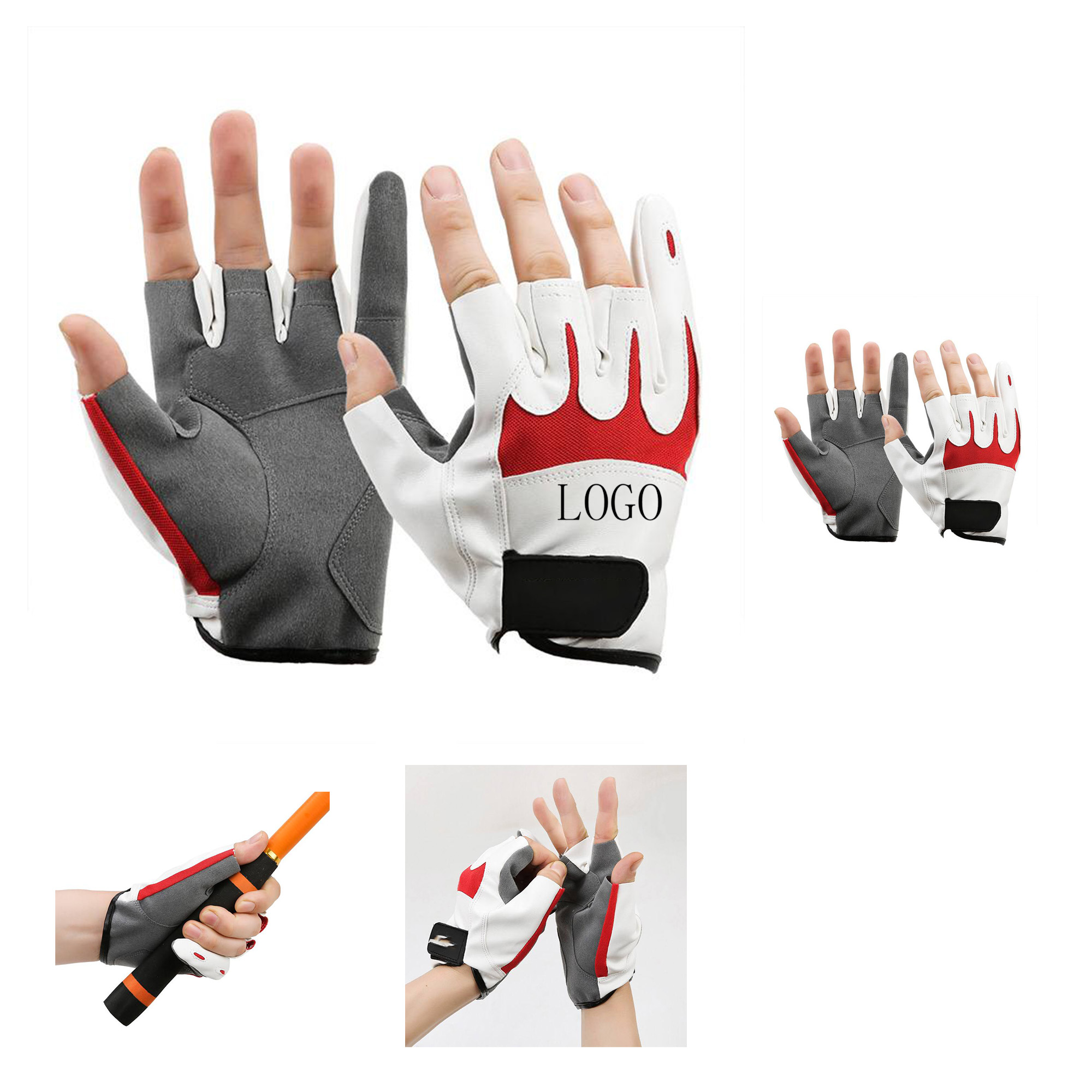 Thickened Leather Four-Finger Fly Knock Gloves (Size: 6.5 x 3.9 inches)