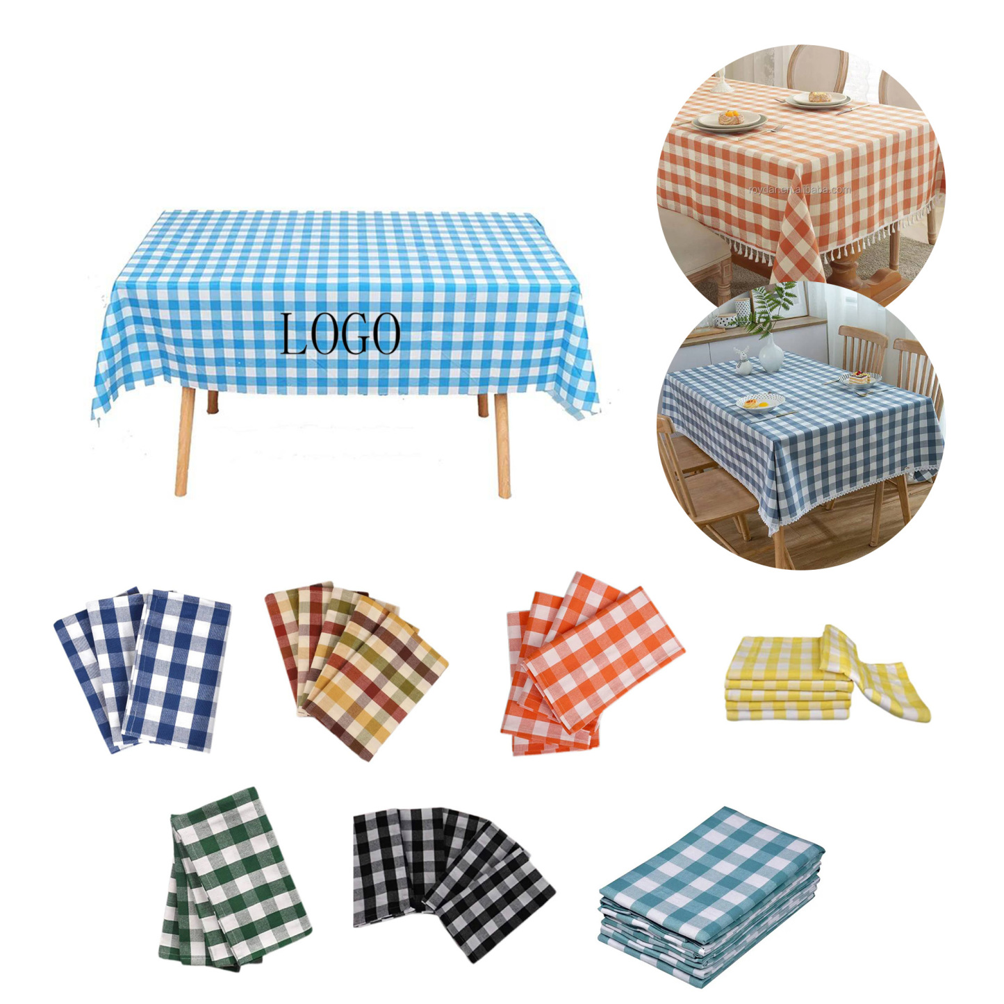 Plaid Spillproof & Scratch Resistant Tablecloth 