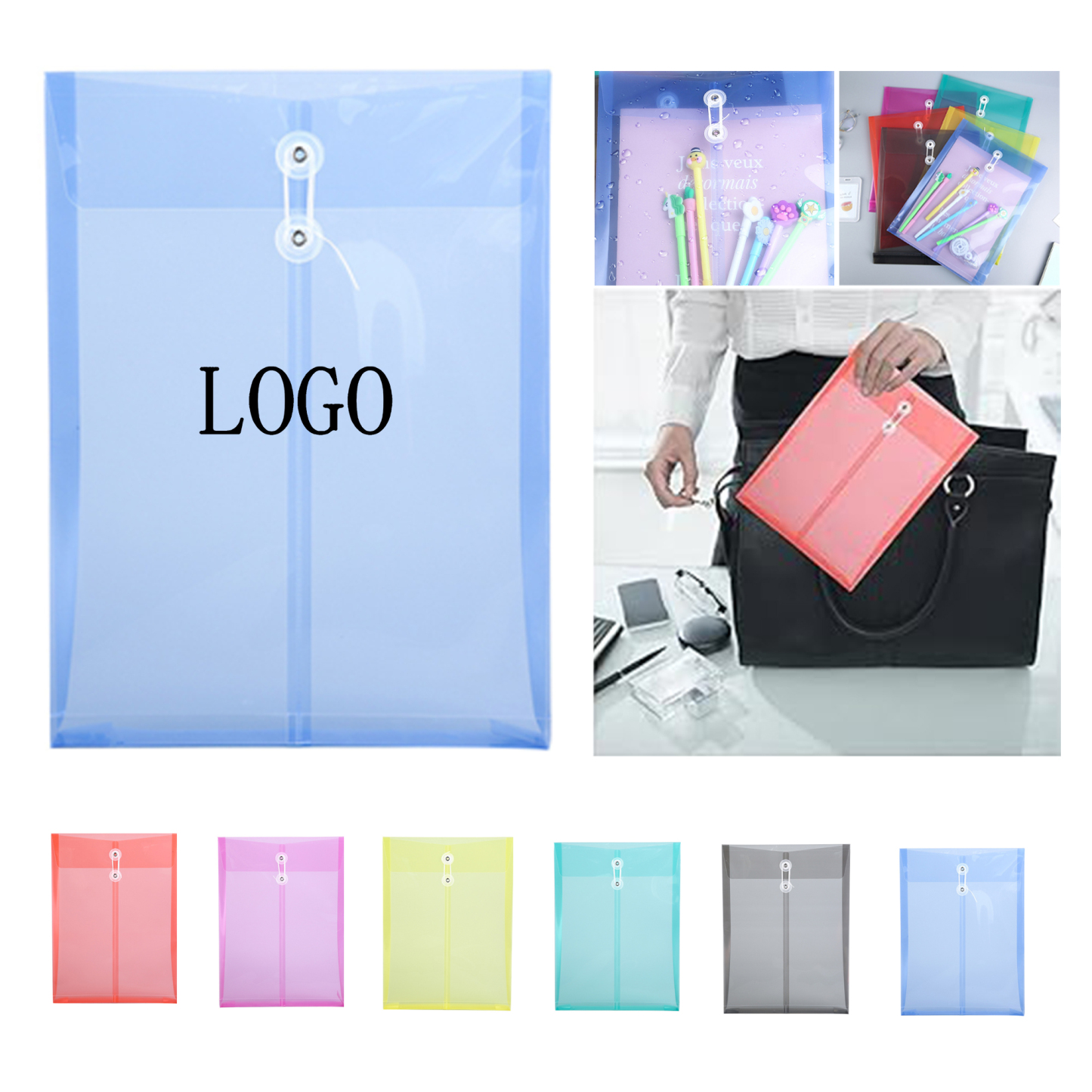 A4 transparent file bag (13.2" x 1.2" x 9.8")