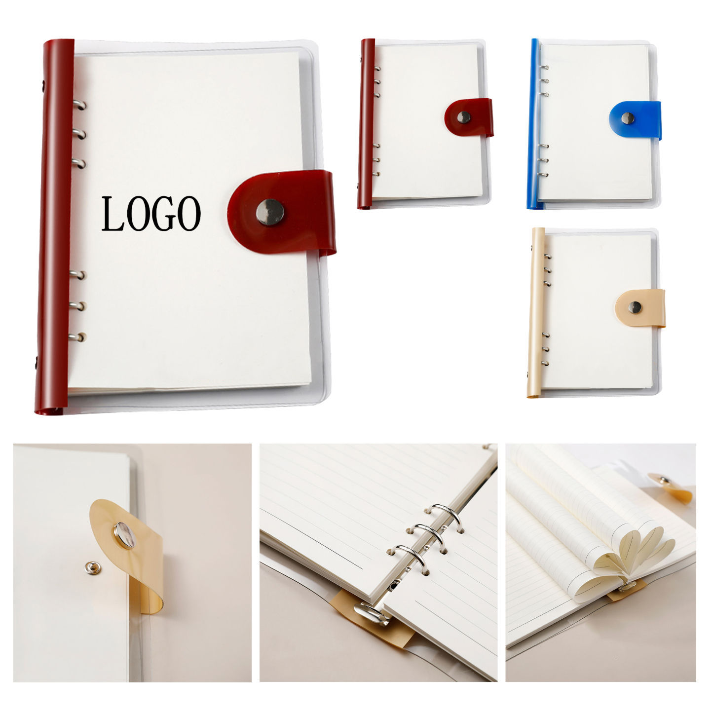 High-value PVC loose-leaf detachable notebook a5 large-capacity student coil shell binder (9.4" x 7.1")