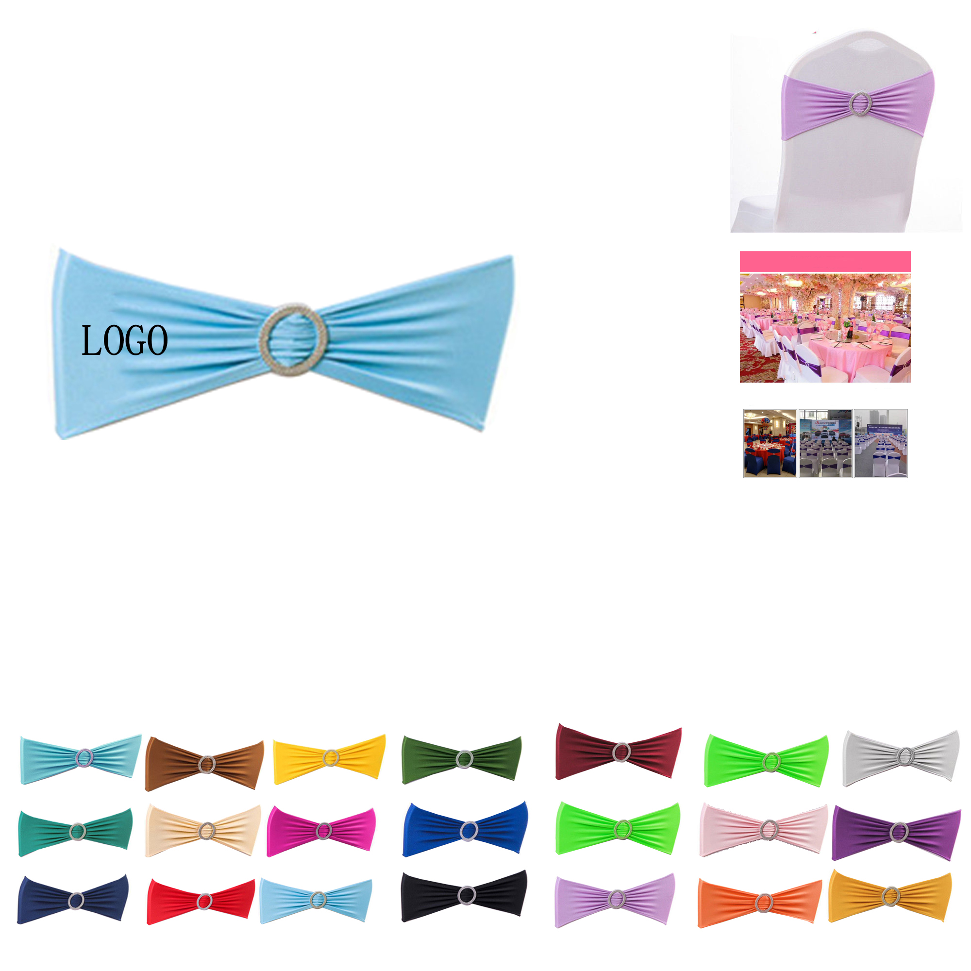 Customizable Elastic Chair Back Decorations 5.9" x 14.2"