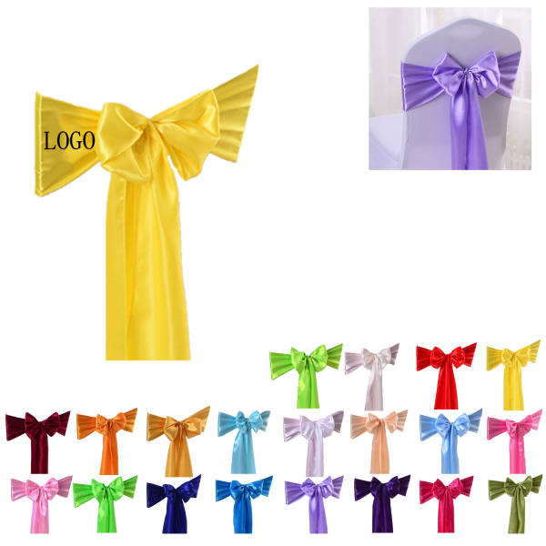 Exquisite satin ribbon chair cover 6.7" x 108.3"