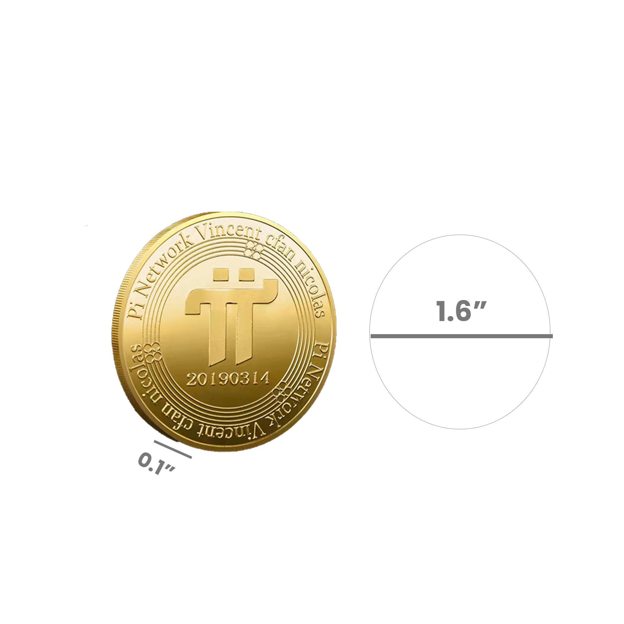 Pi Network Collectible Silver and Gold Cryptocurrency Coin