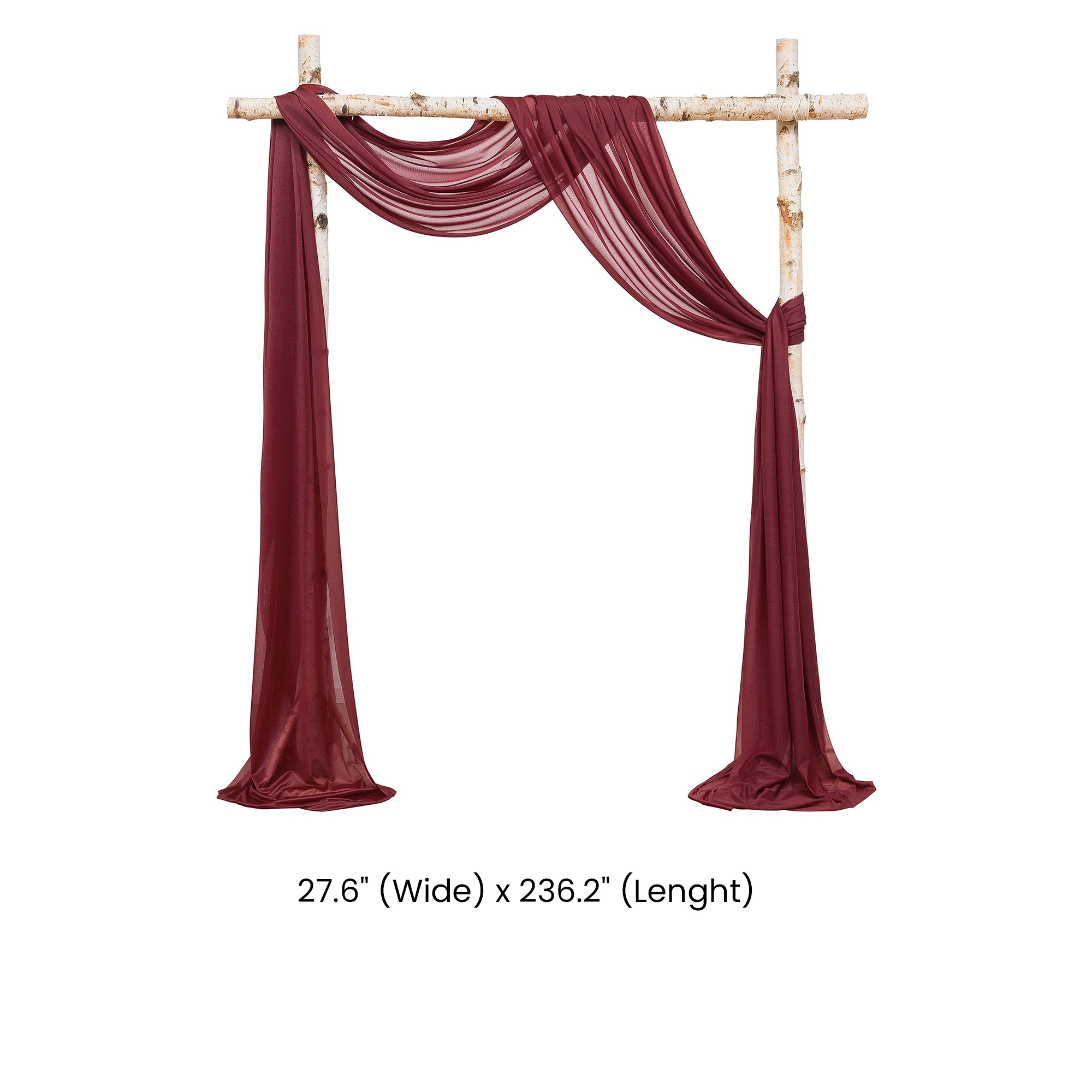 Elegant Chiffon Drapery Curtain 27.6" x 236.2"