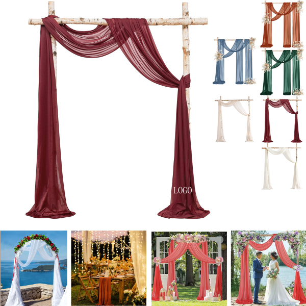 Elegant Chiffon Drapery Curtain 27.6" x 236.2"