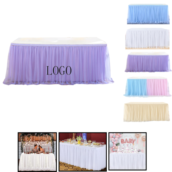 Elegant Fluffy Yarn Table Skirt for Events