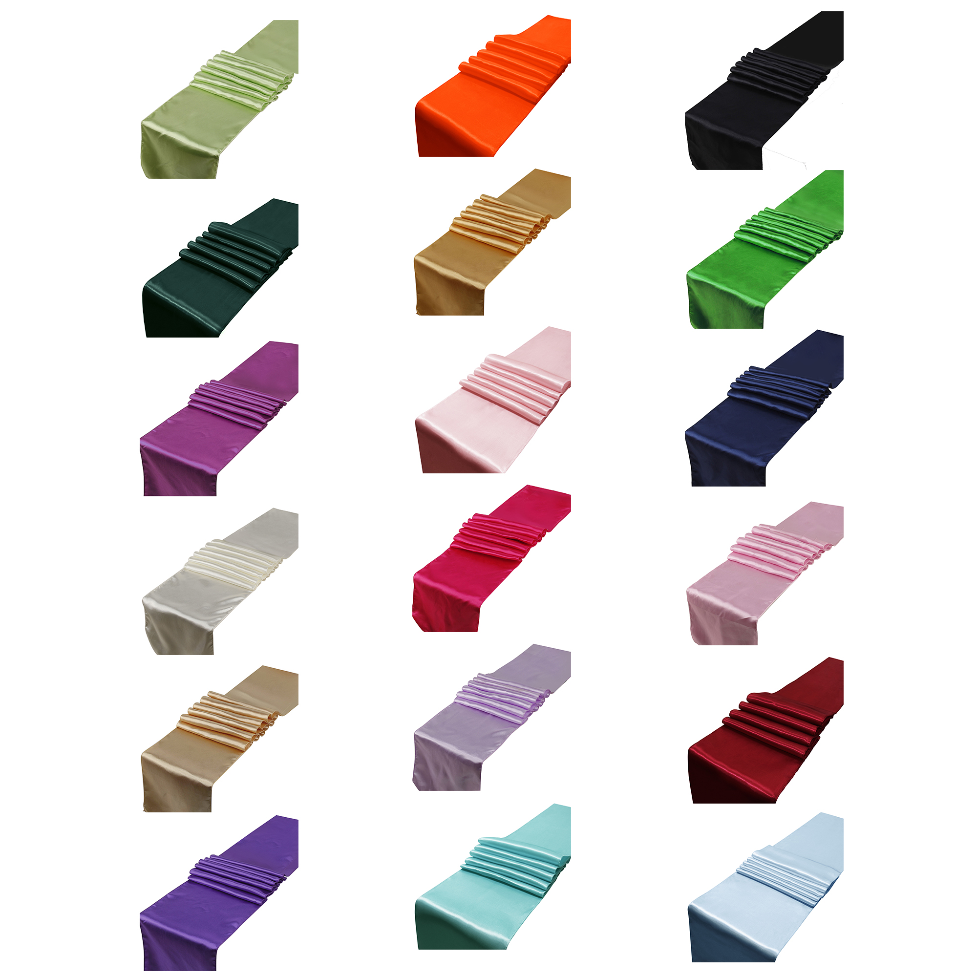 Elegant Satin Table Runner Flag for Dining 11.8" x 108.3"