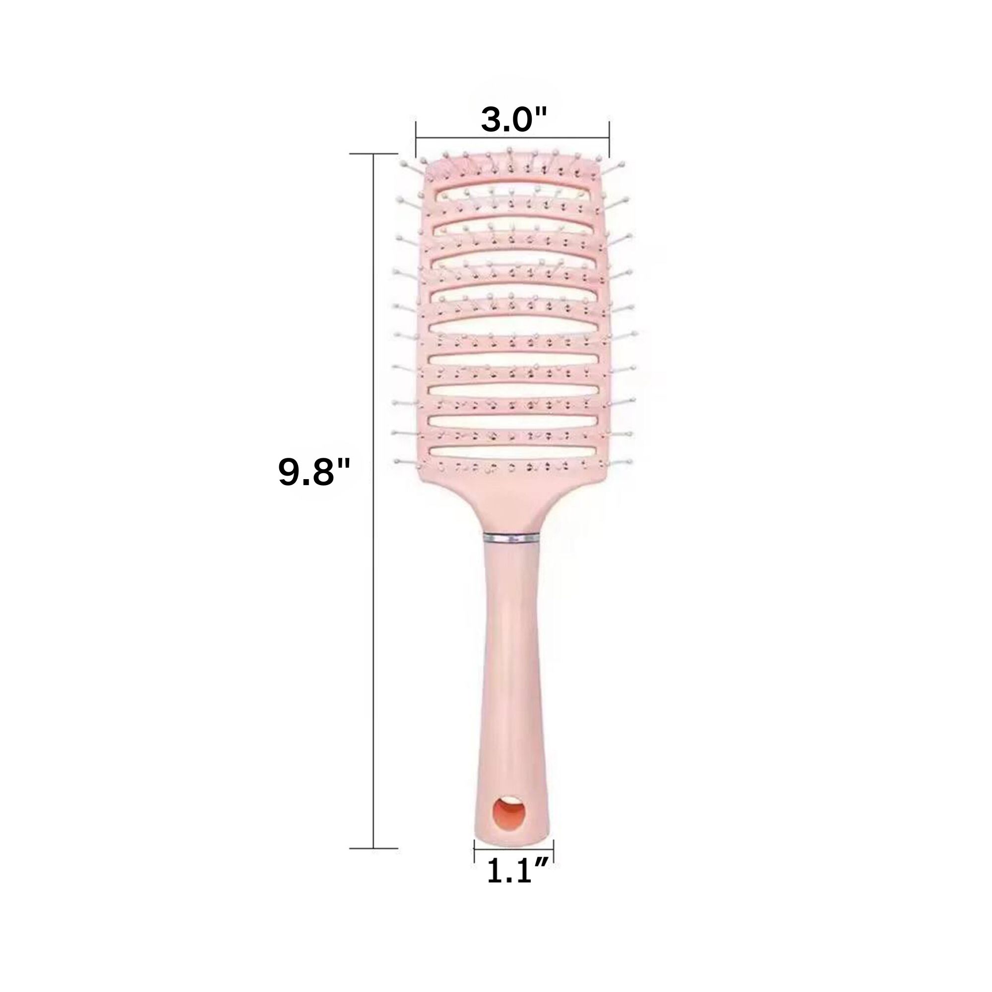 Ergonomic Big Curved Massage Styling Comb – Pink, 9.8 Inches