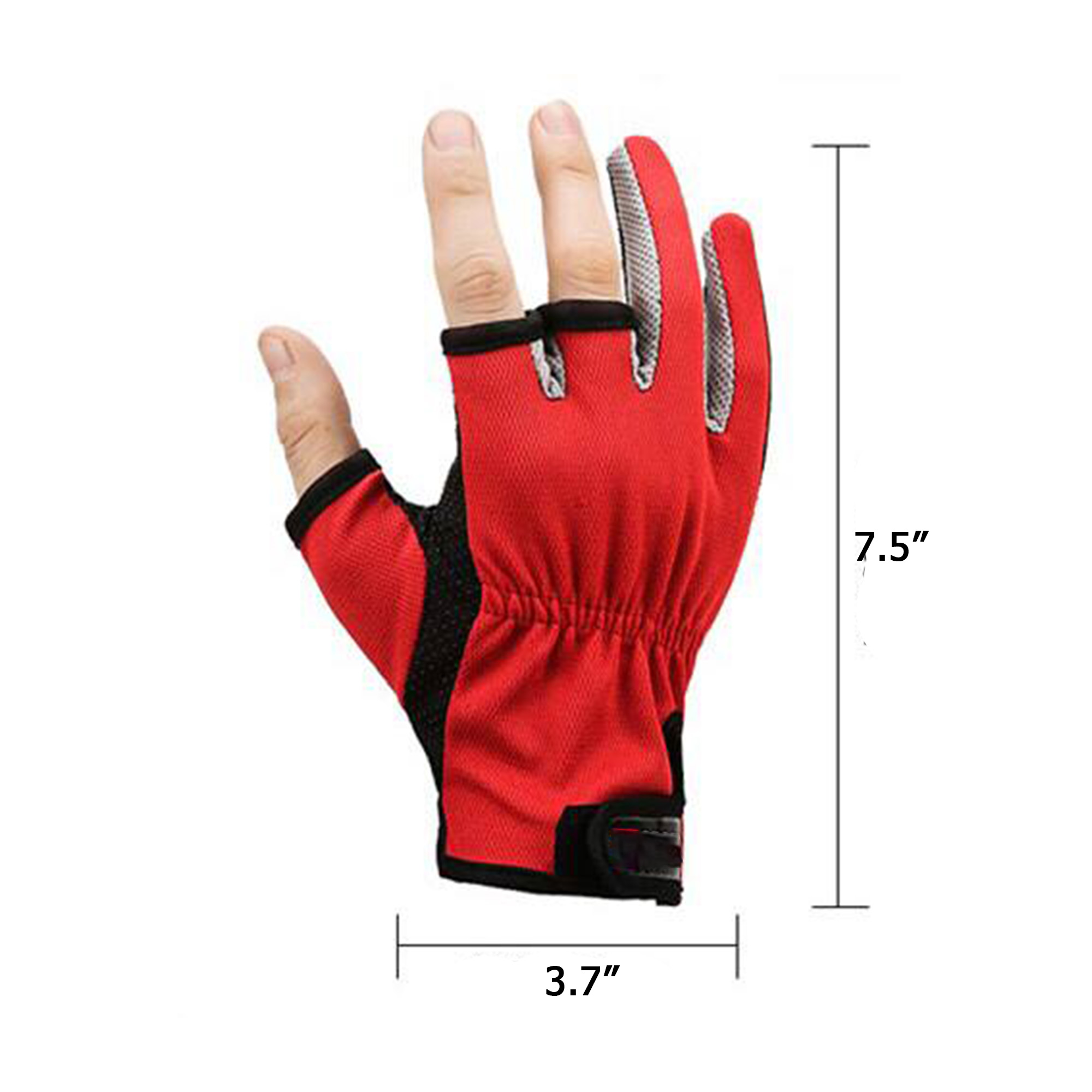 Fishing Gloves with Three Fingers (Size: 7.5 x 3.7 inches)