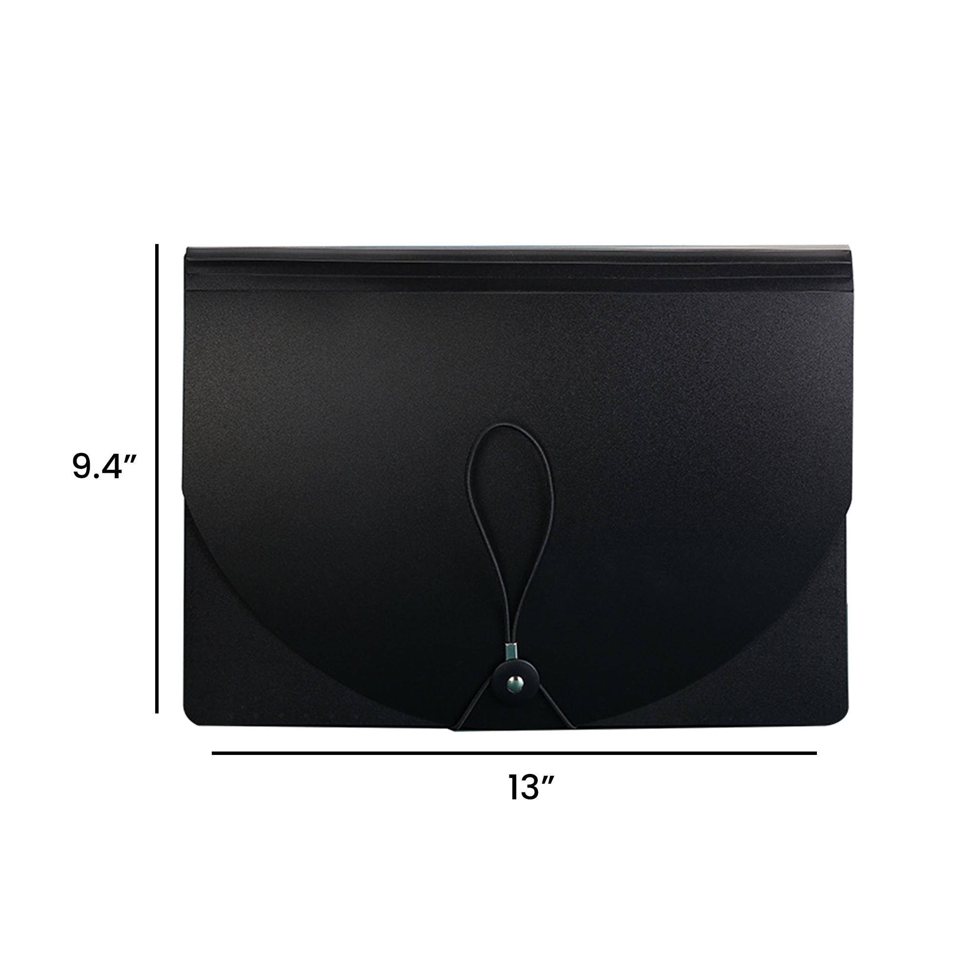 Black three-side sealed accordion bag a4 multi-layer large capacity pp folder wholesale office supplies file (9.4" x 13")