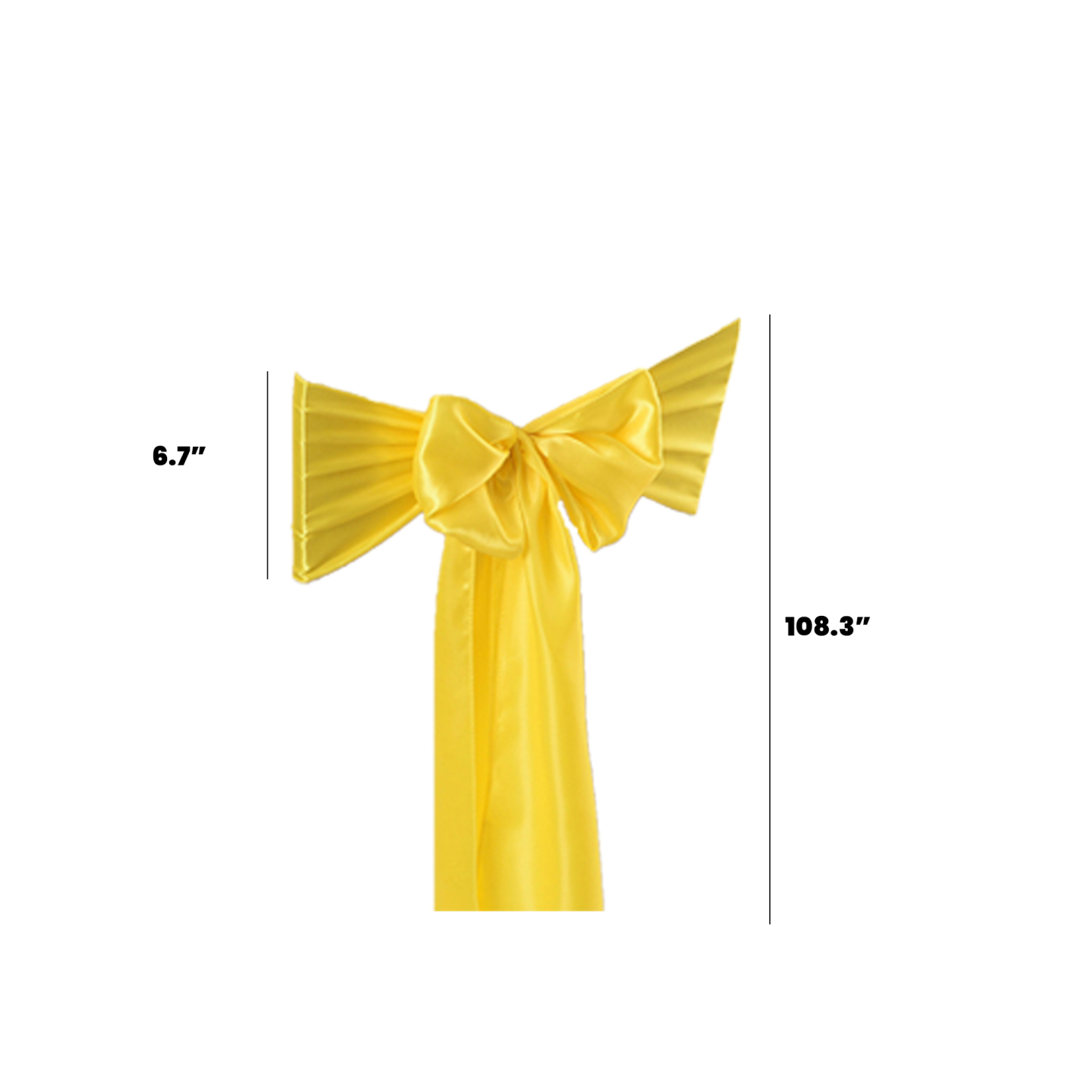 Exquisite satin ribbon chair cover 6.7" x 108.3"