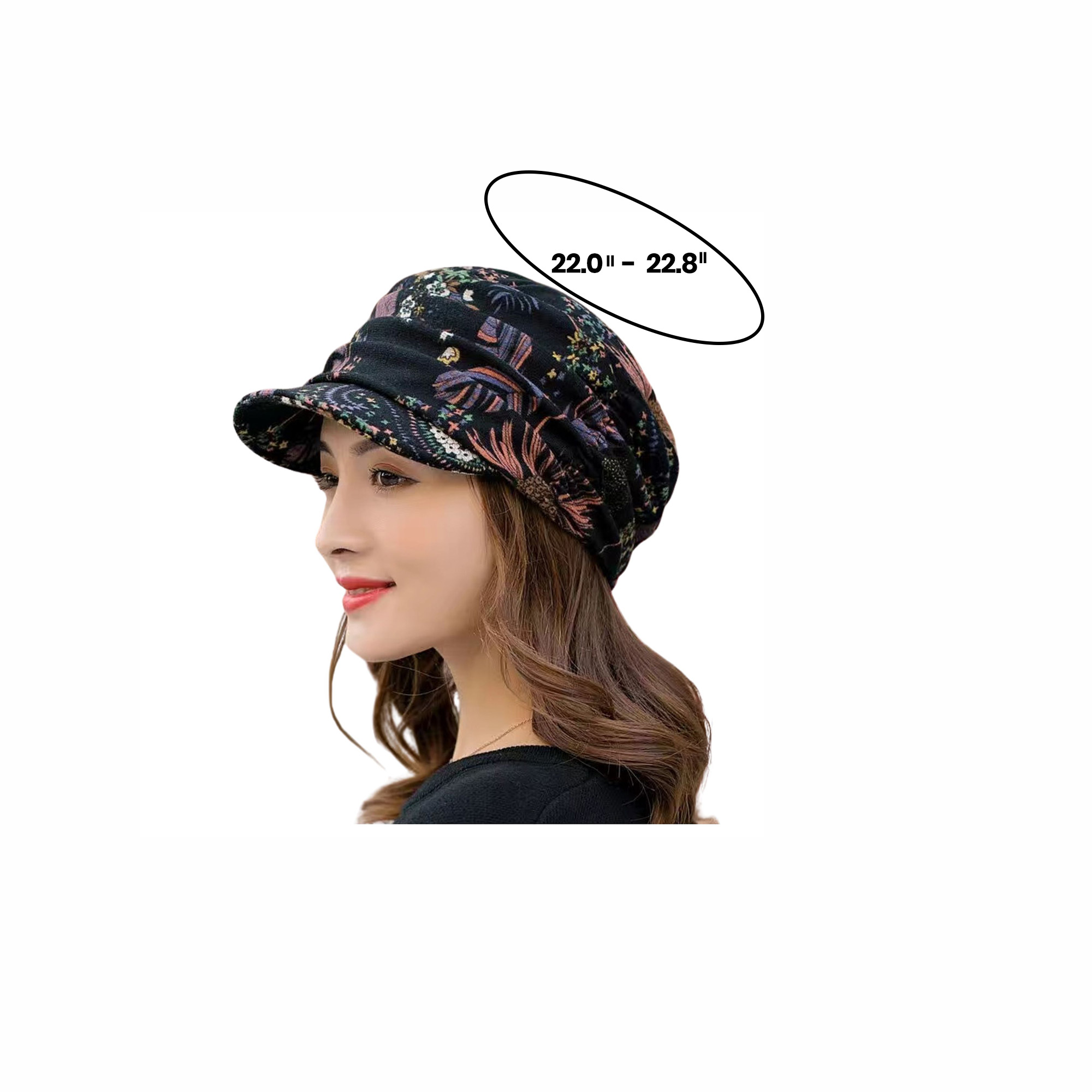 Floral Patterned Soft-Brim Hat