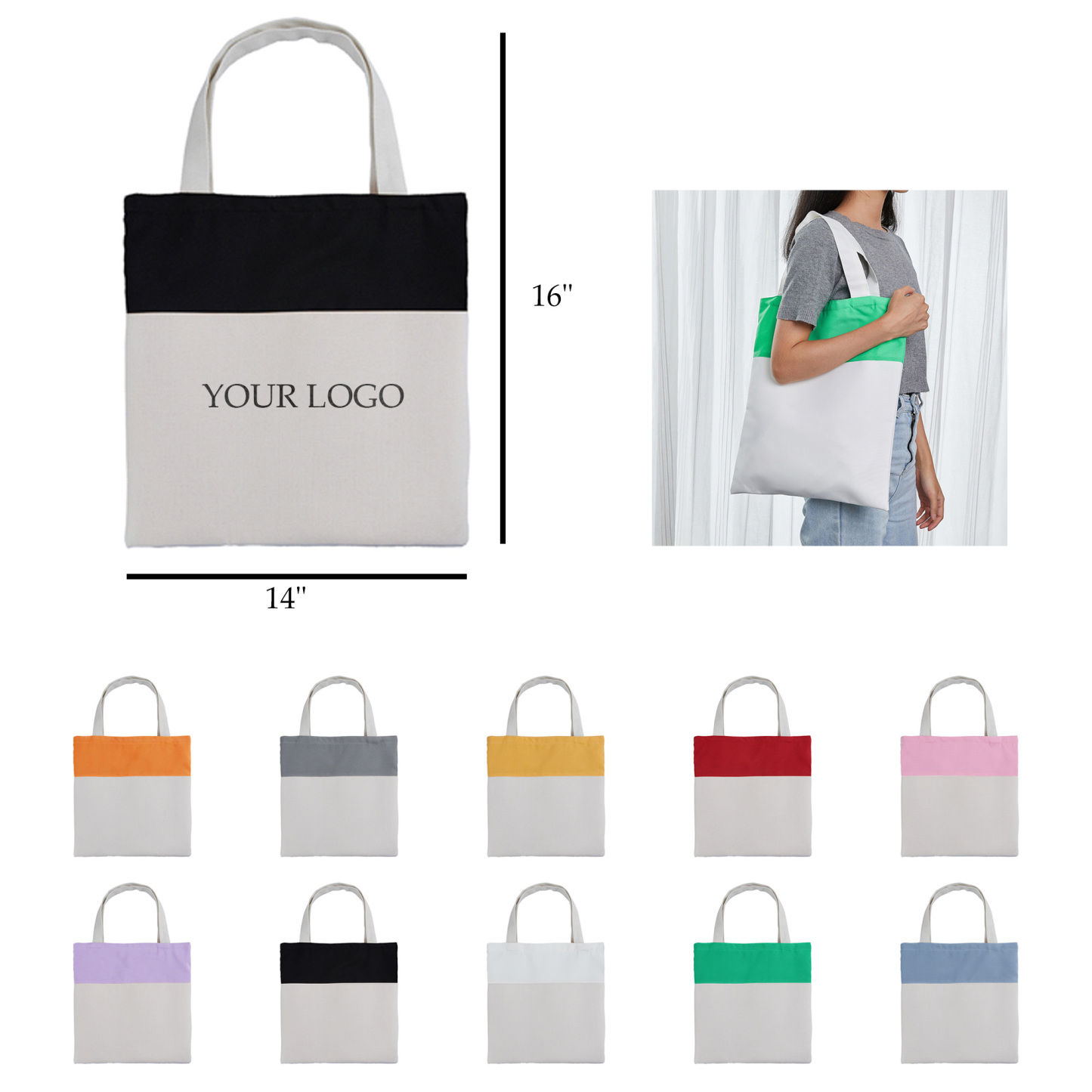 Versatile Canvas Tote 14"x16"