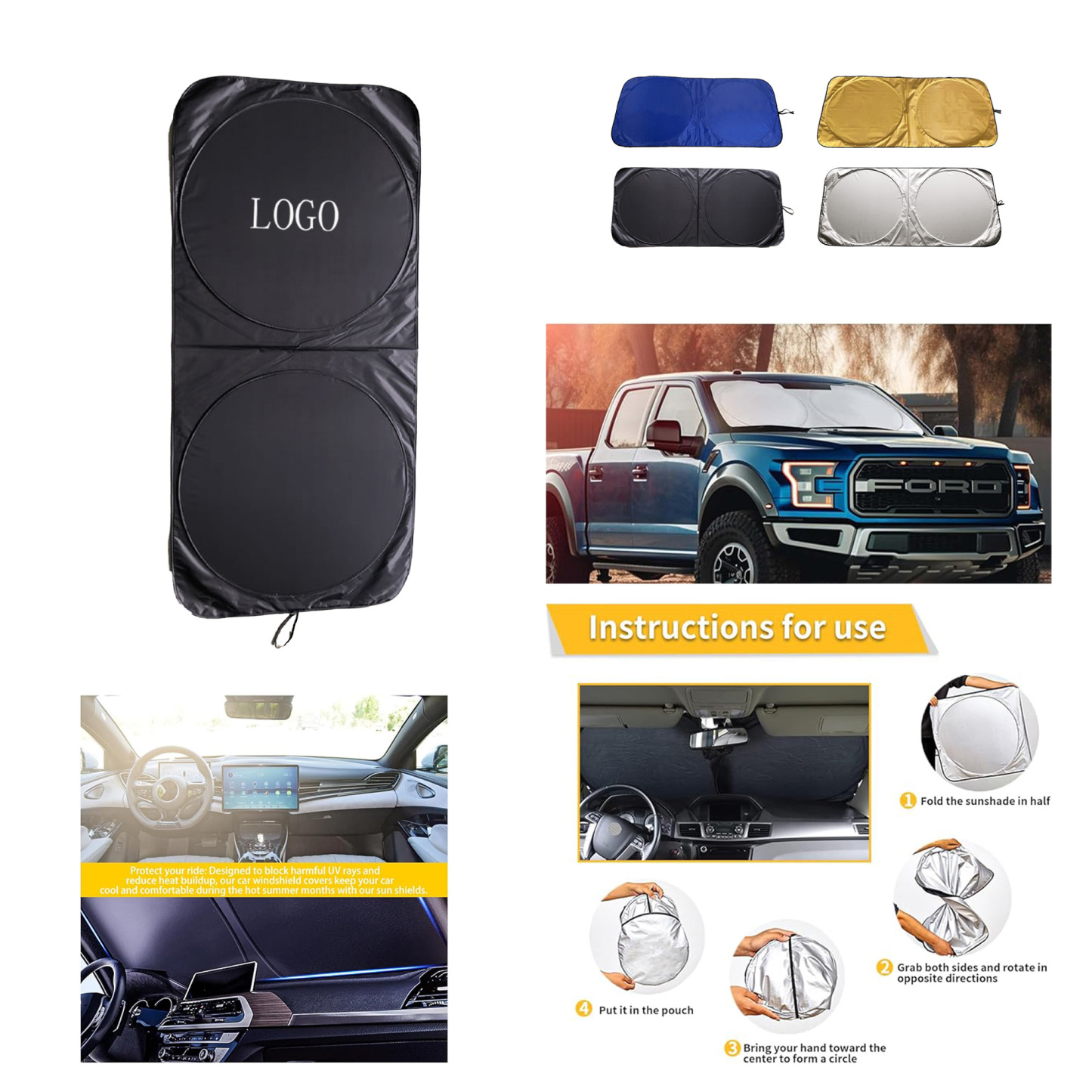 Foldable Sunshade for Car Windows