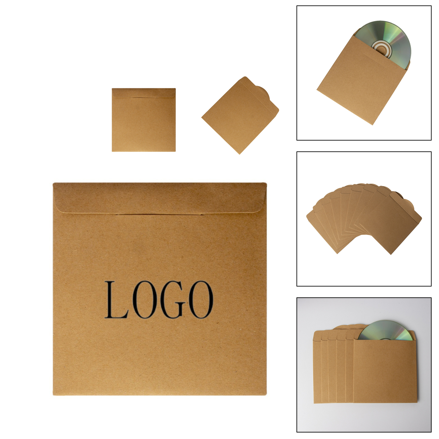 Classic kraft CD paper bag .5" x 5" x 0.8"