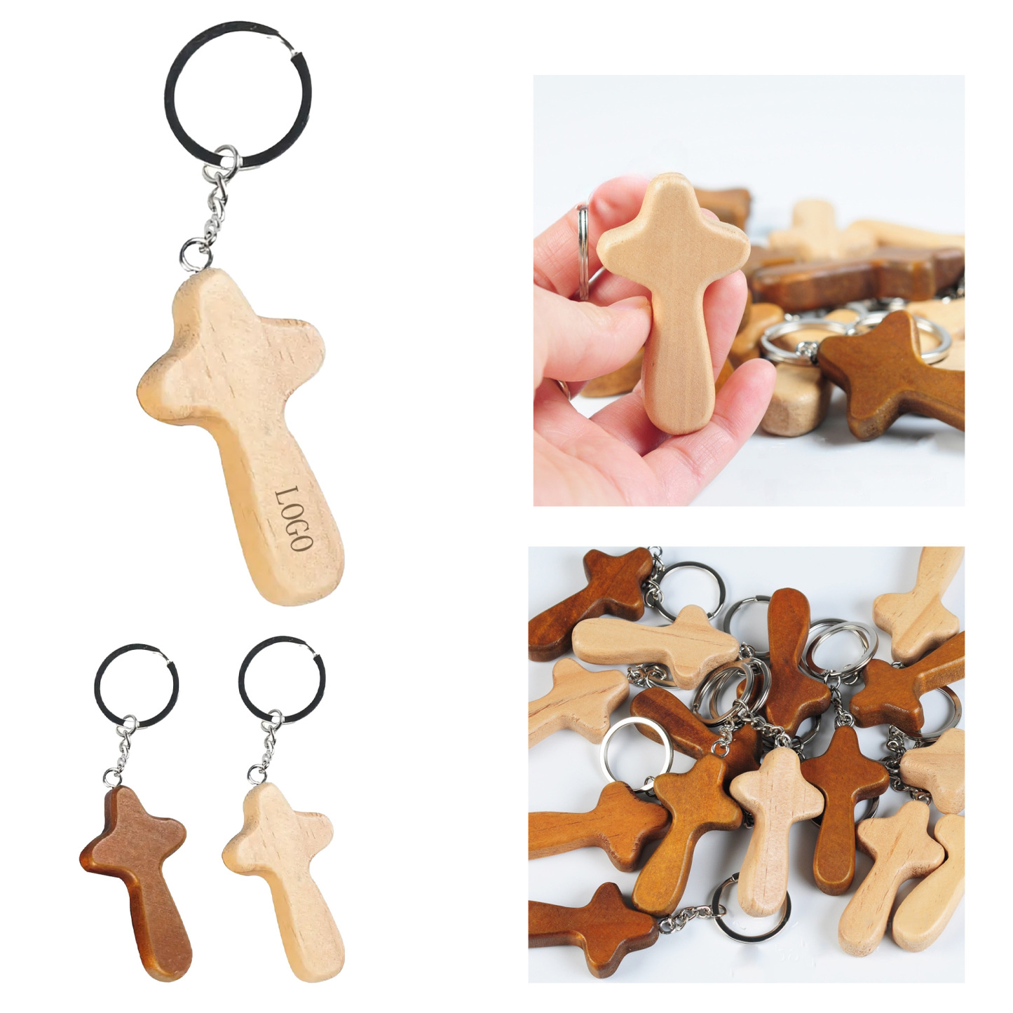 Religious Keychain with Cross Design 2.4" x 1.3" x 0.5"