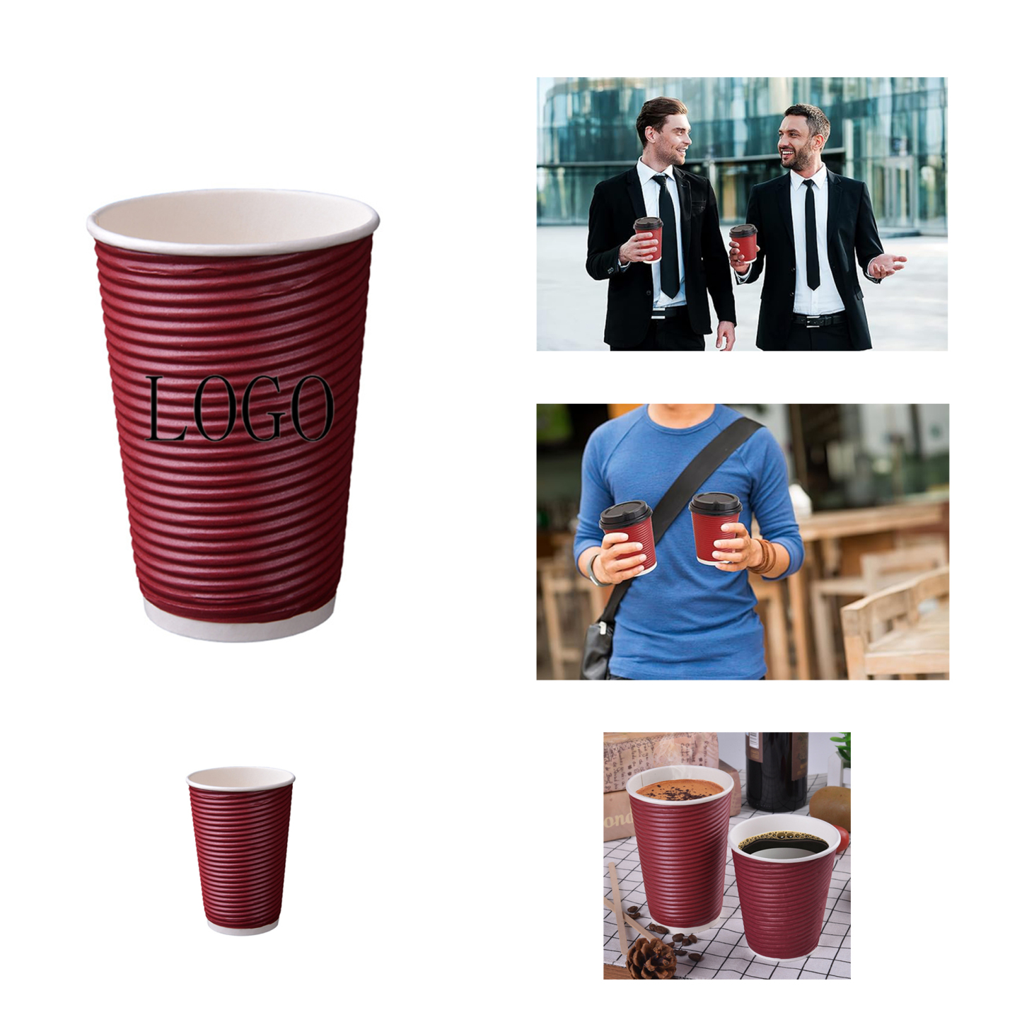 Ripple-wall disposable paper cup