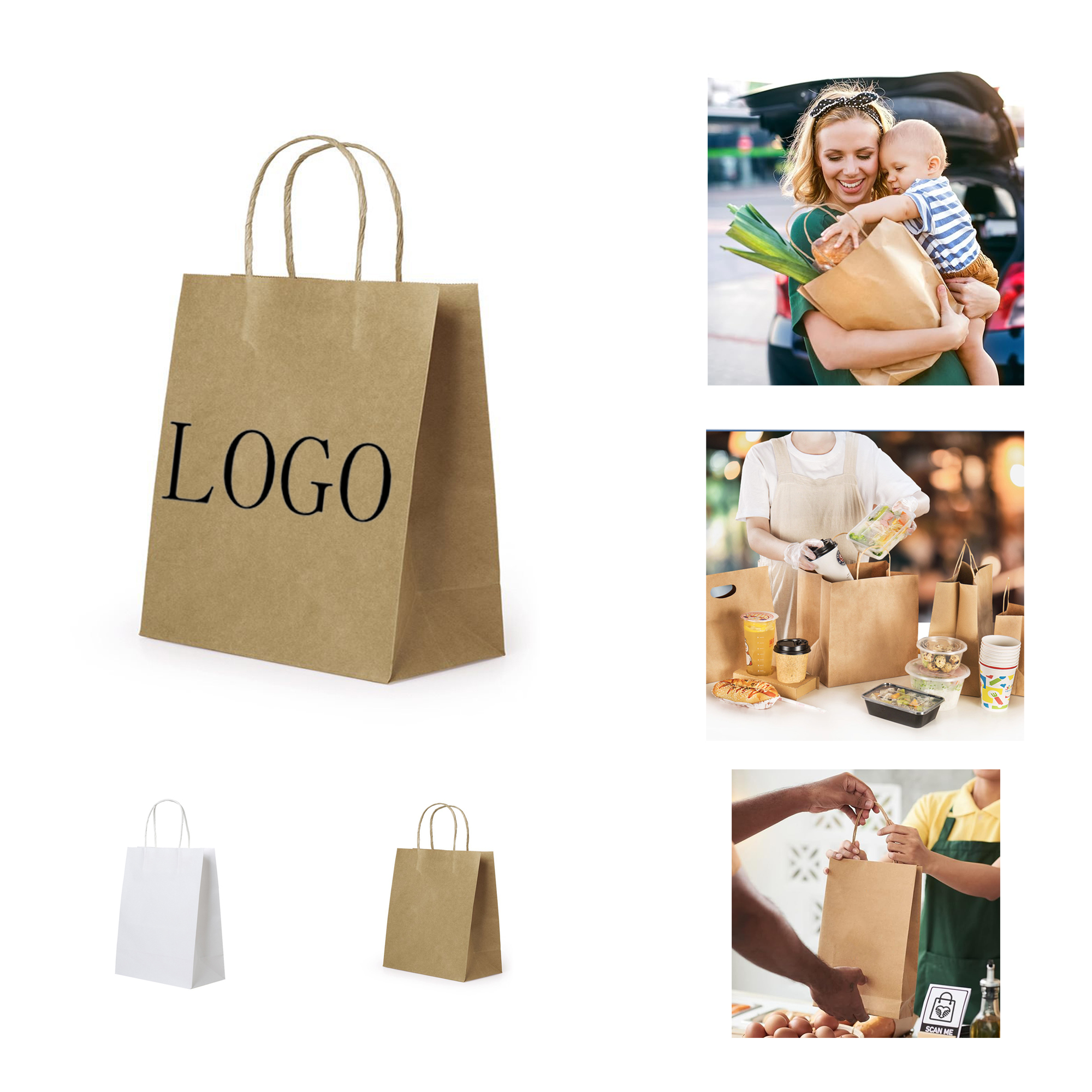 Kraft paper bag with handles