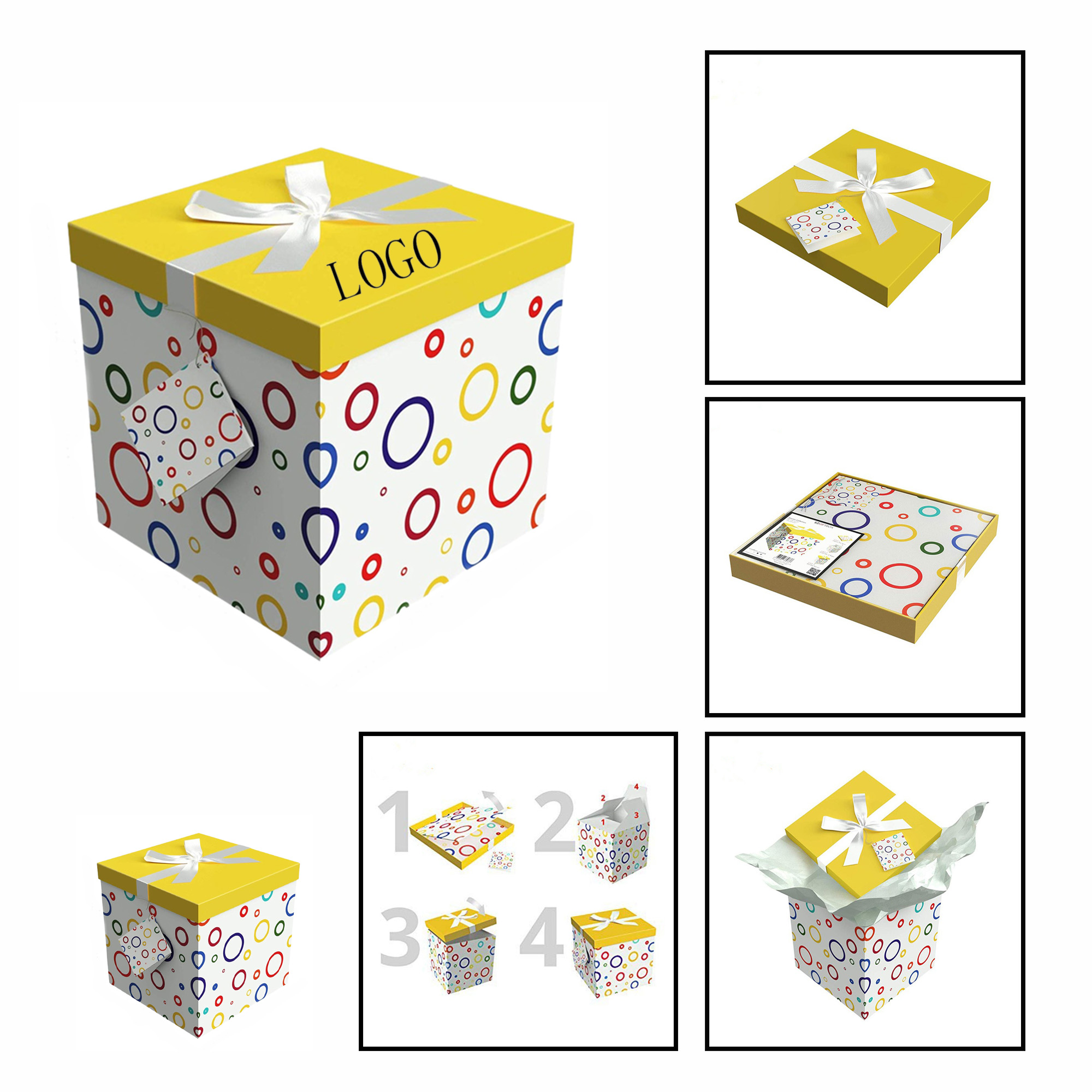 Ribbon-Wrapped Gift Box.