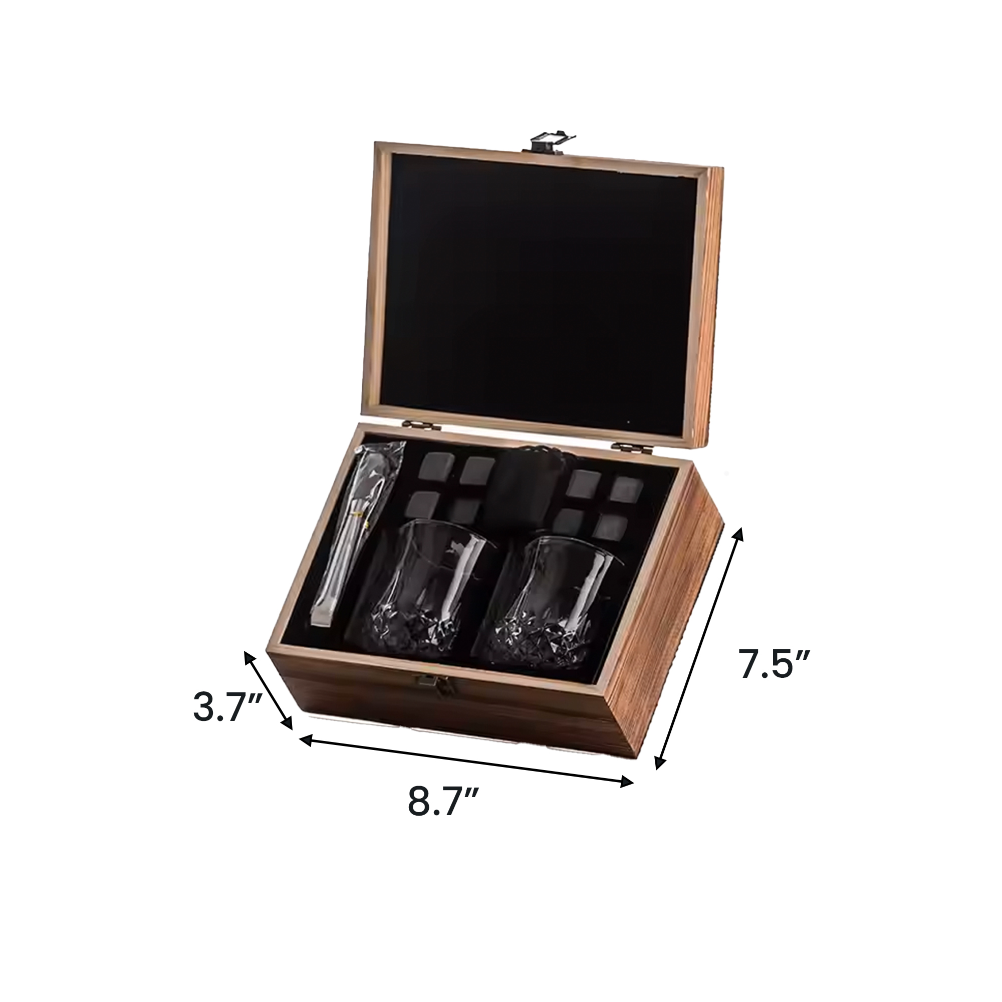 Premium Whiskey Stones with Glassware