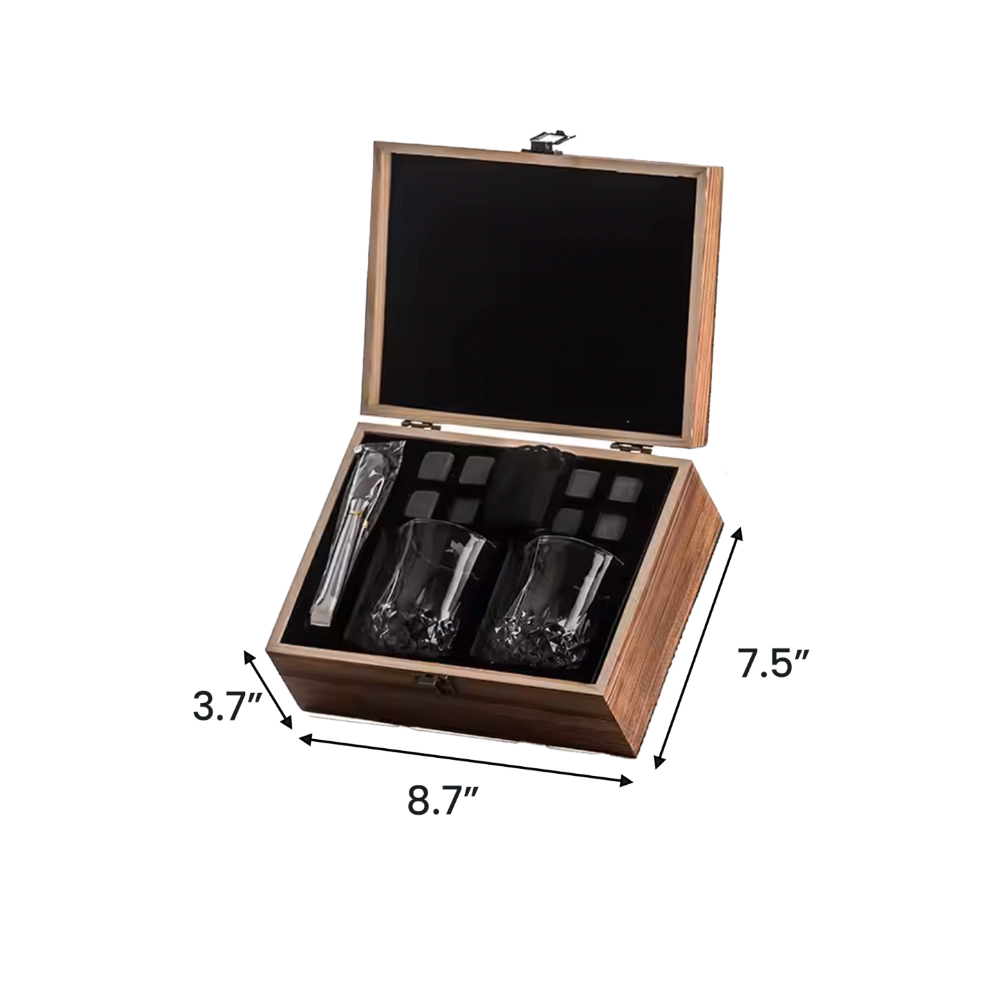 Premium Whiskey Stones with Glassware